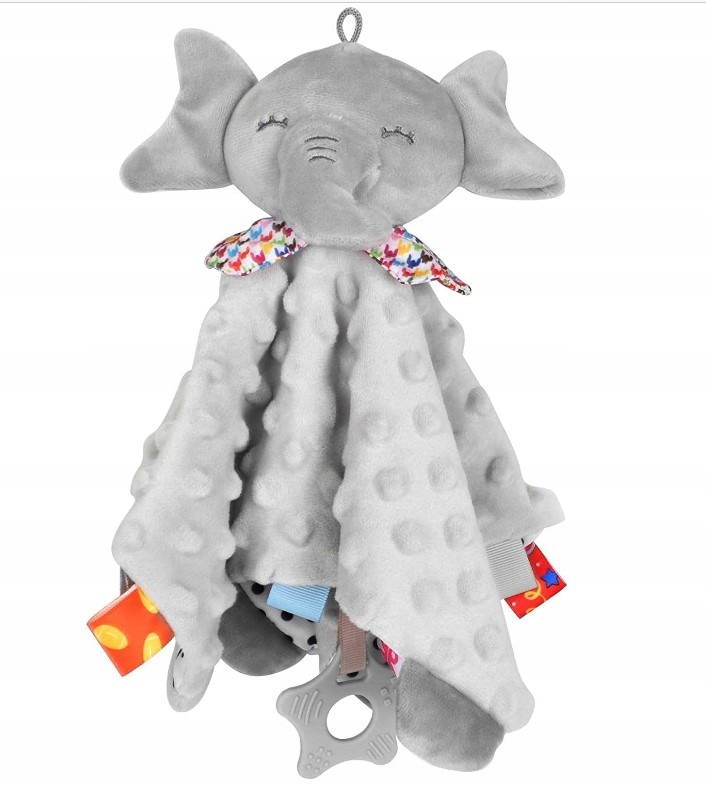 MASKOTKA SENSORYCZNA SZELESZCZĄCA METKI SŁONIK