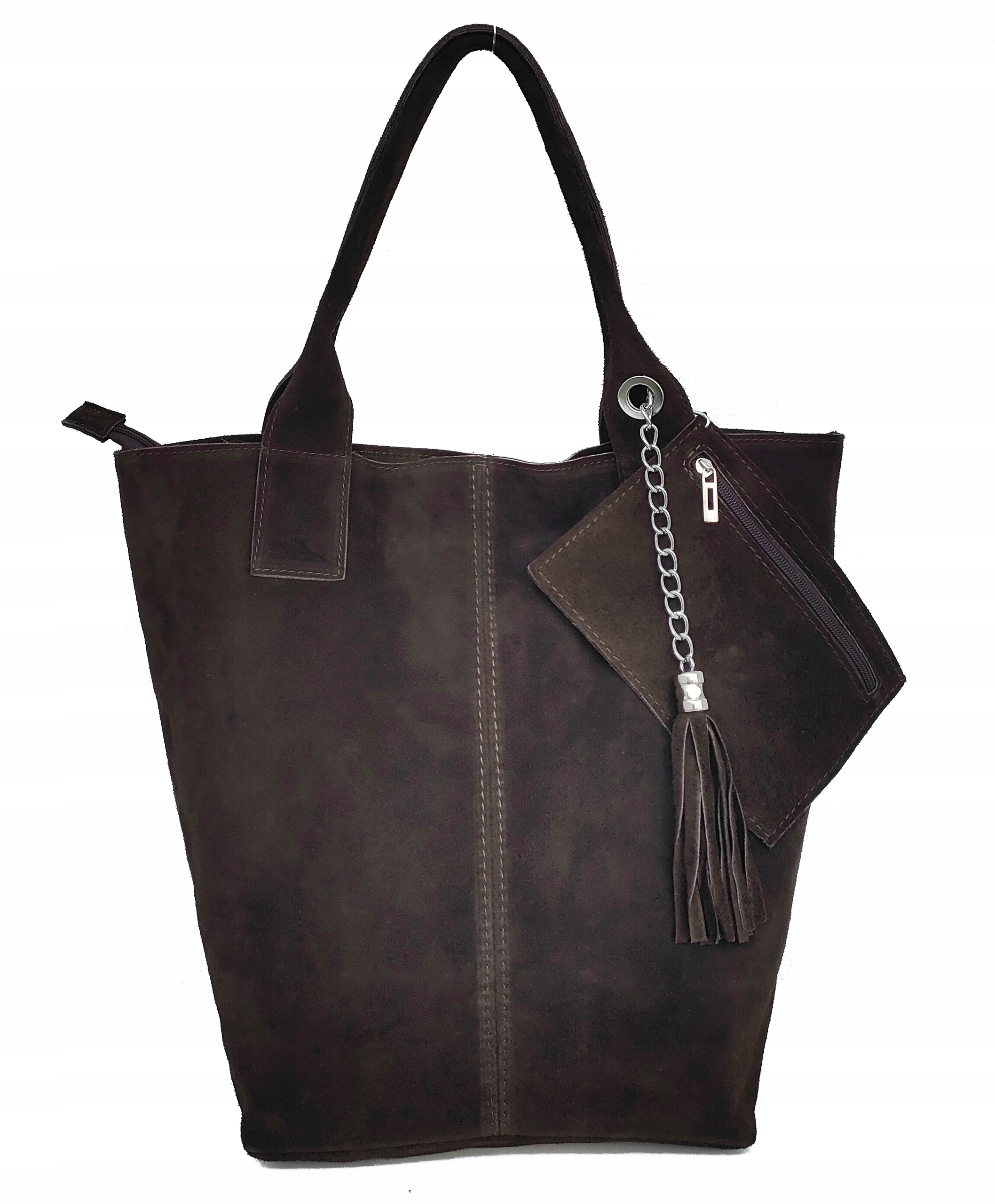 Čokoládová semišová taška vera pelle