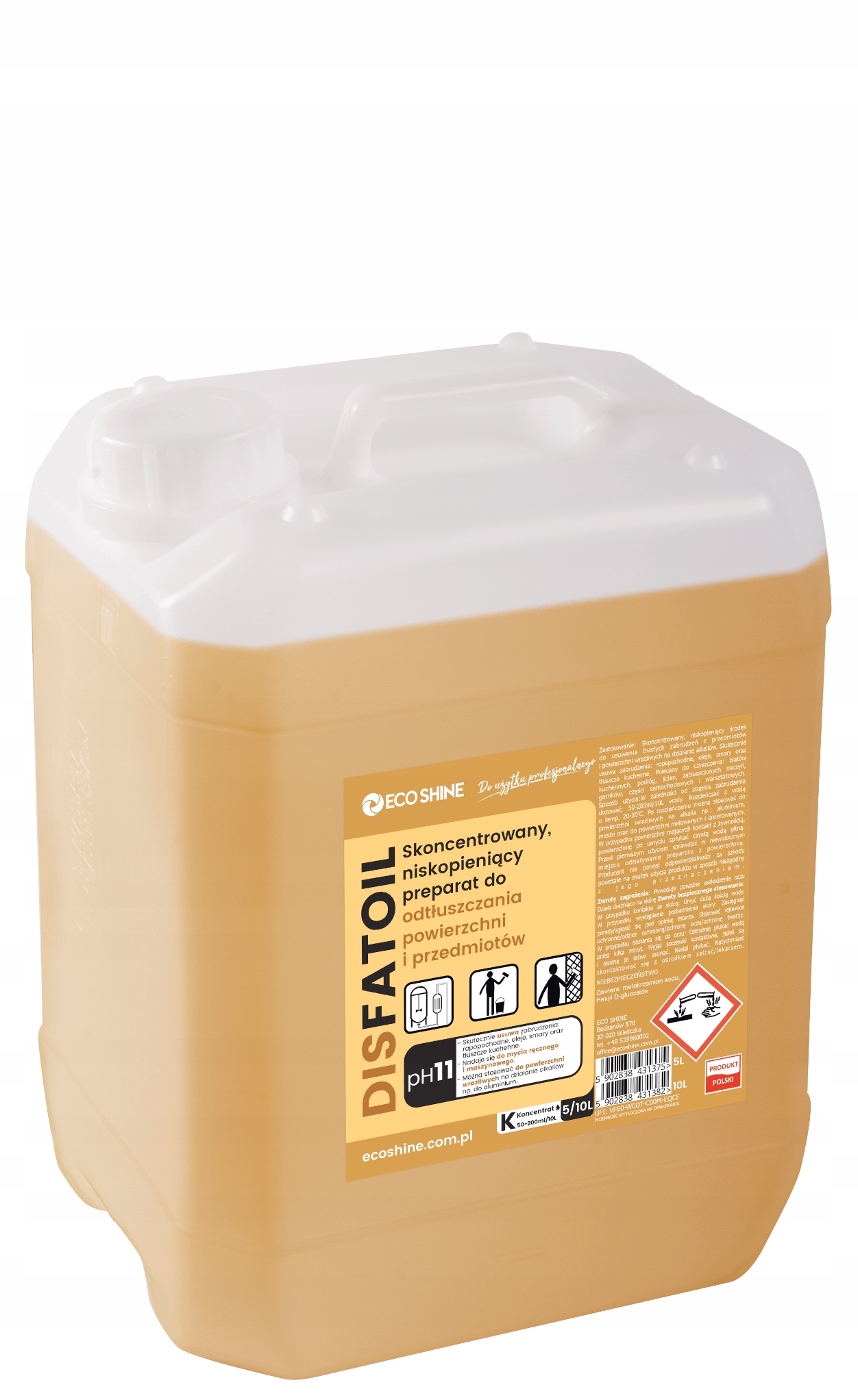 Eco Shine Disfatoil -5L- Odtłuszczacz, smary samochodowe koncentrat