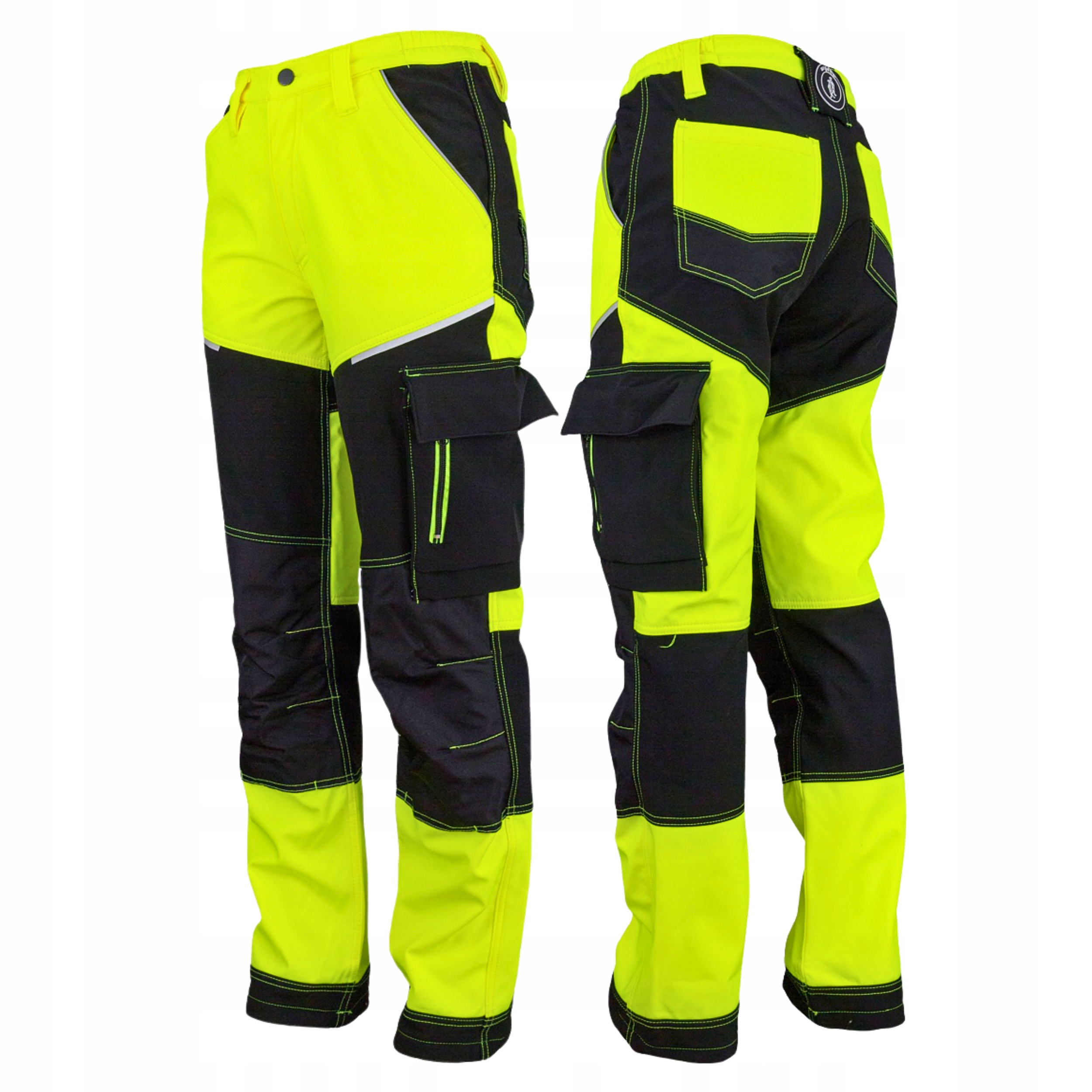 Pánské zateplené pracovní kalhoty Zimní Reflexní žluté Bozp Urgent Silné