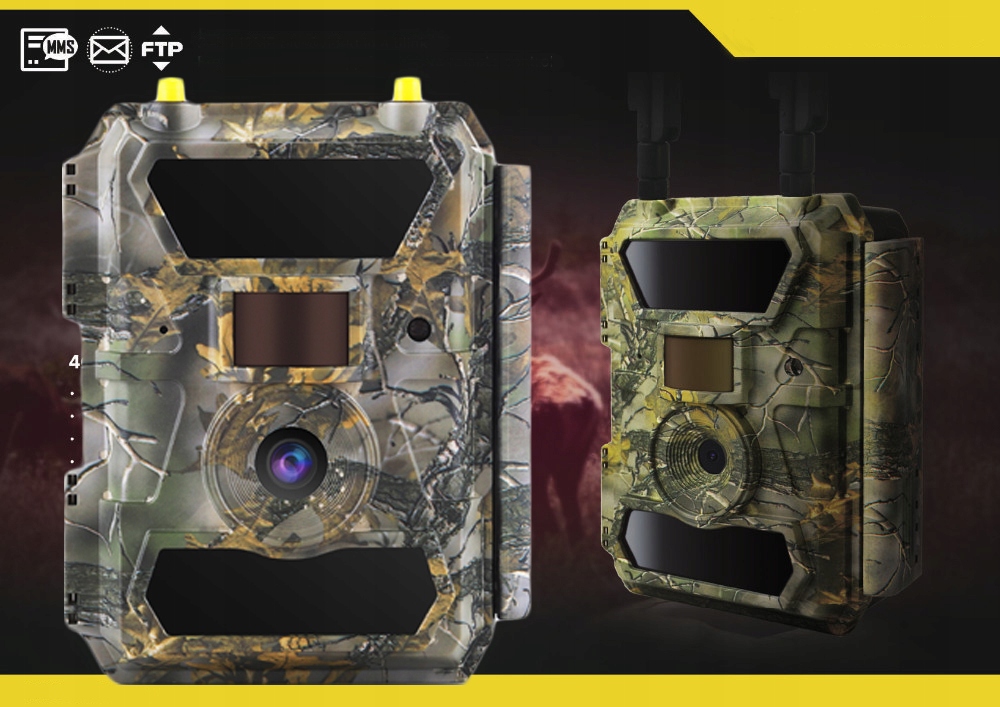 Kamera Leśna FOTOPUŁAPKA Myśliwska FHD GSM 4G LTE MMS wysyła FILMY Menu PL Kod producenta 4.0CG Pro