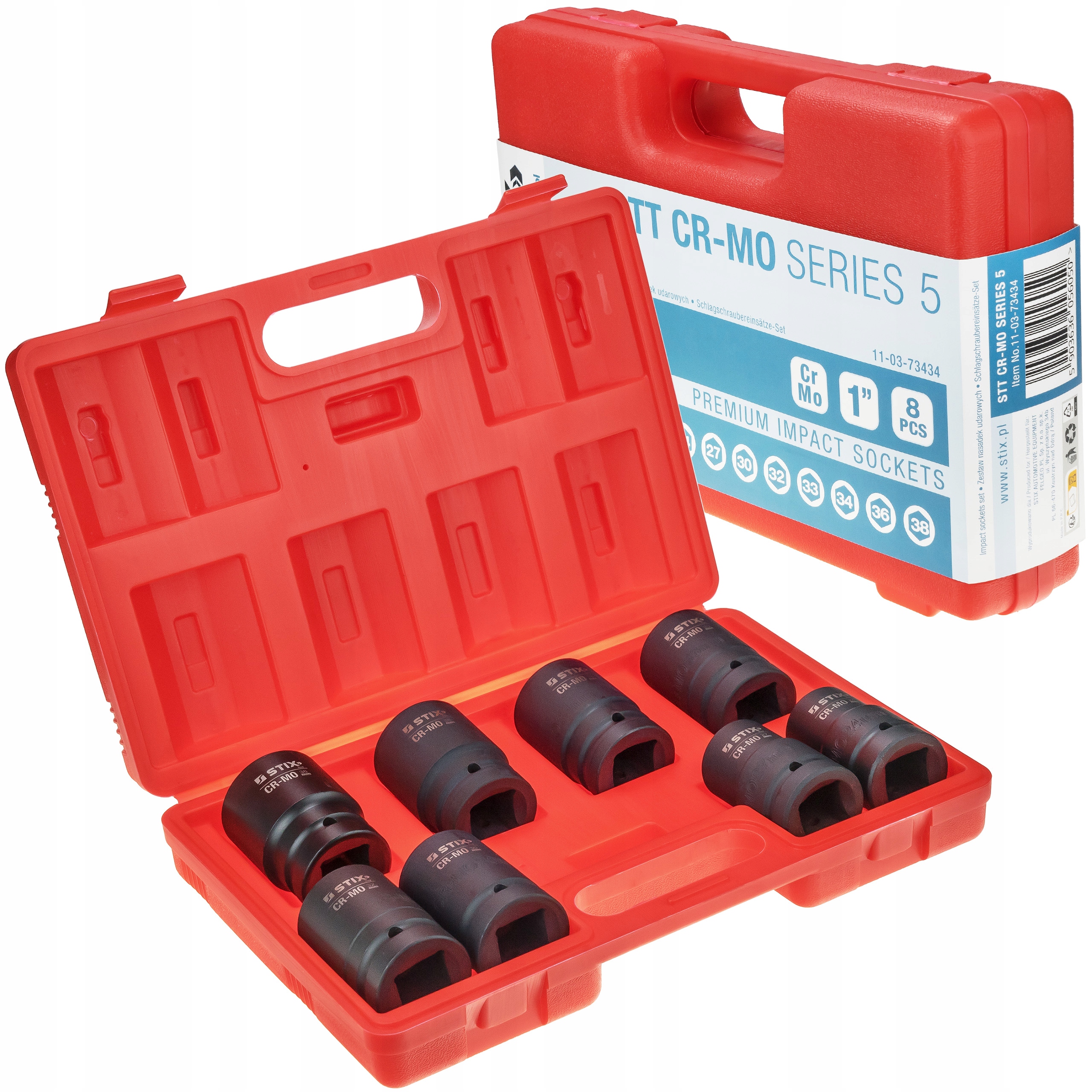 Sada Rázových Nástavců Dlouhých 1" 24 27 30 32 33 34 36 38 MM Cr-mo Stix