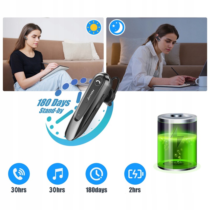 Feegar BF400 Pro Słuchawka BT 5.0 CVC ENC HD 30h Model BF400 PRO