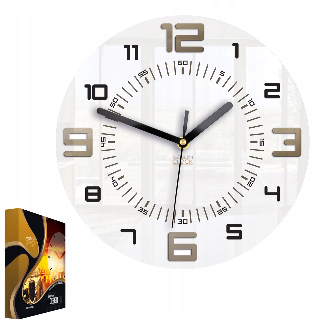 Nástěnné hodiny v moderním akrylovém stylu Armando Tortora Kulatý Křemenné