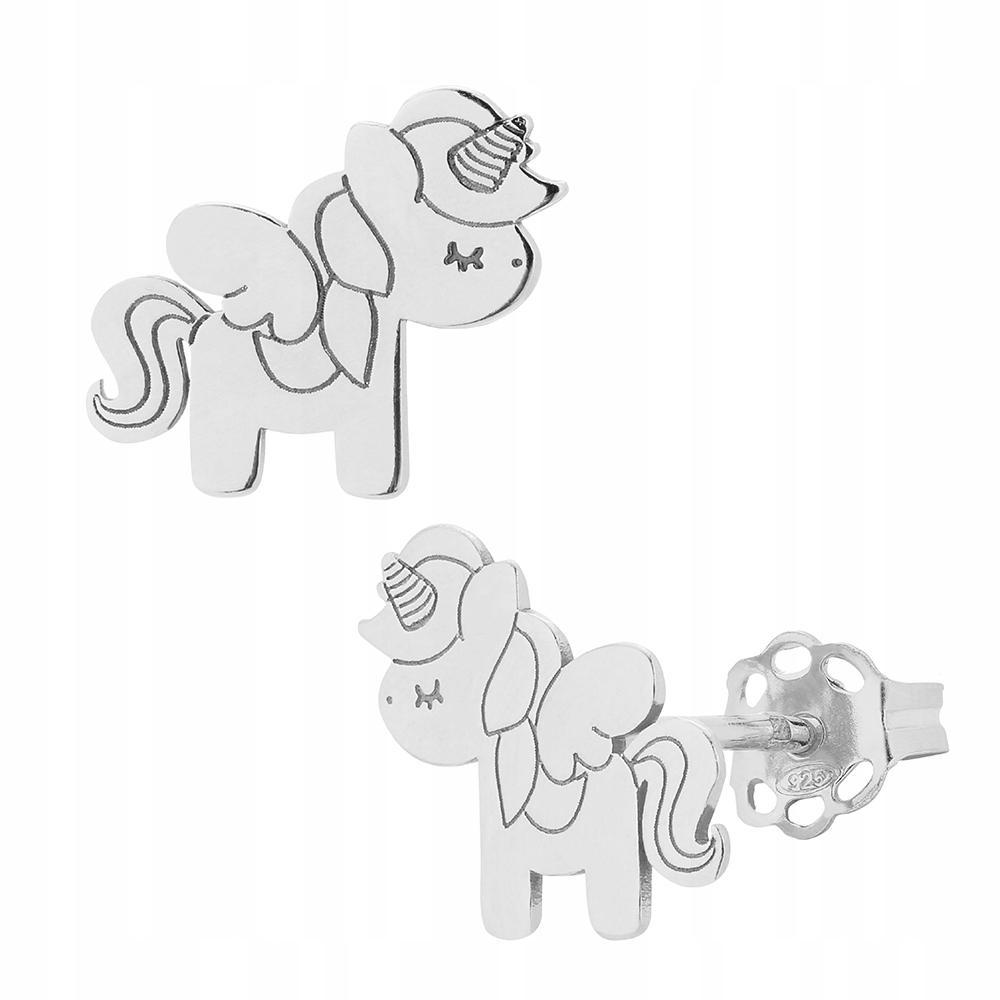 

Kolczyki sztyfty z jednorożcem srebro