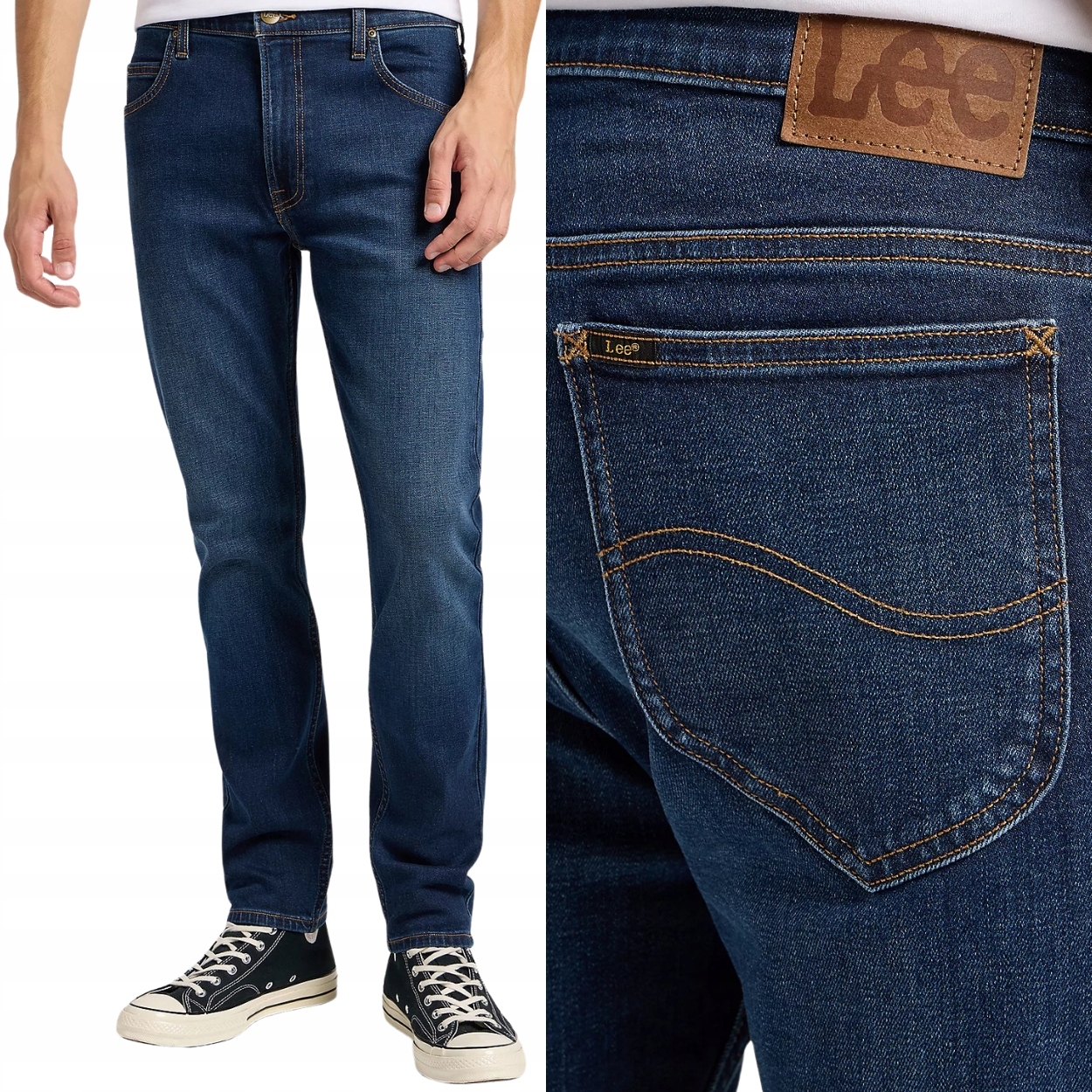 Lee Rider slim straight DarkUsed tmavé přiléhavé džínové kalhoty W31 L34