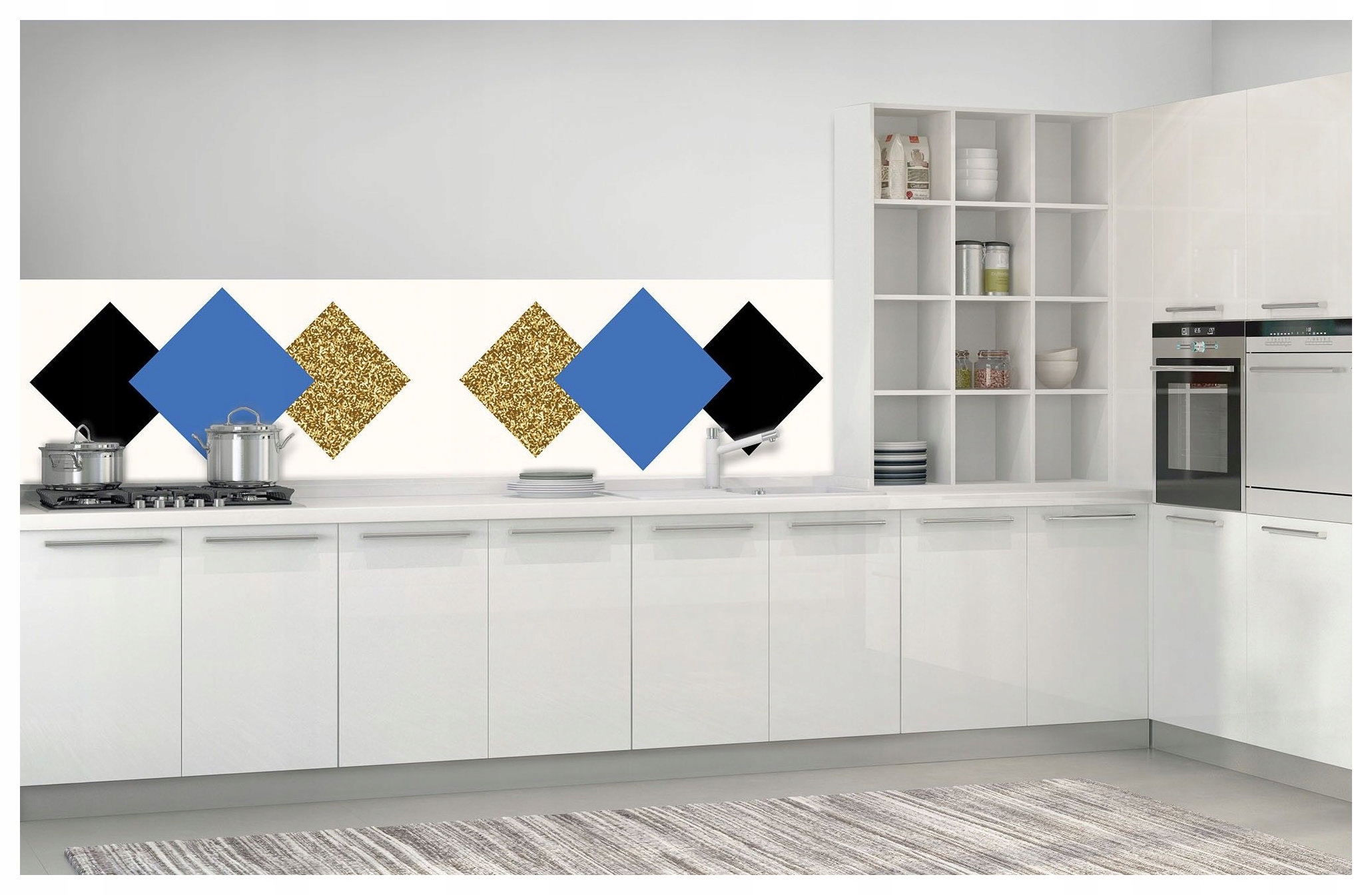 Fototapeta Romby zlato-modrá abstrakce geometrie styl 250x60 lepidlo