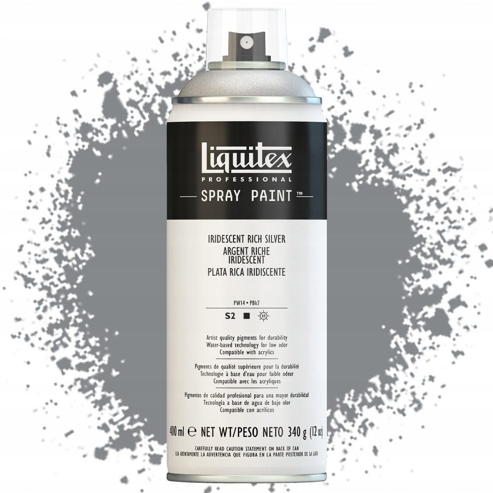 Liquitex Professional Spray Paint 400 mL, Iridescent Rich Silver