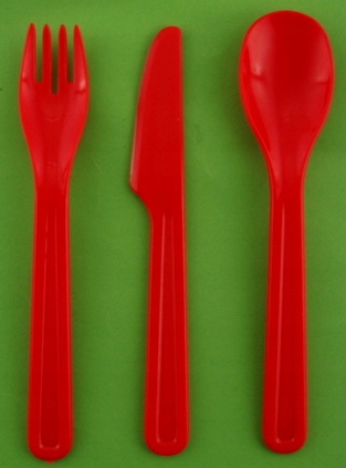 KOMPLET ZESTAW SZTUĆCÓW PLASTIKOWYCH 12 ELEMENTÓW Wykończenie połysk