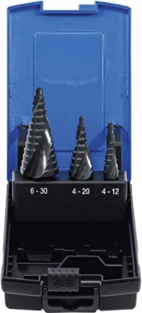Sada stupňovitých vrtáků 4 – 30 mm 3 ks