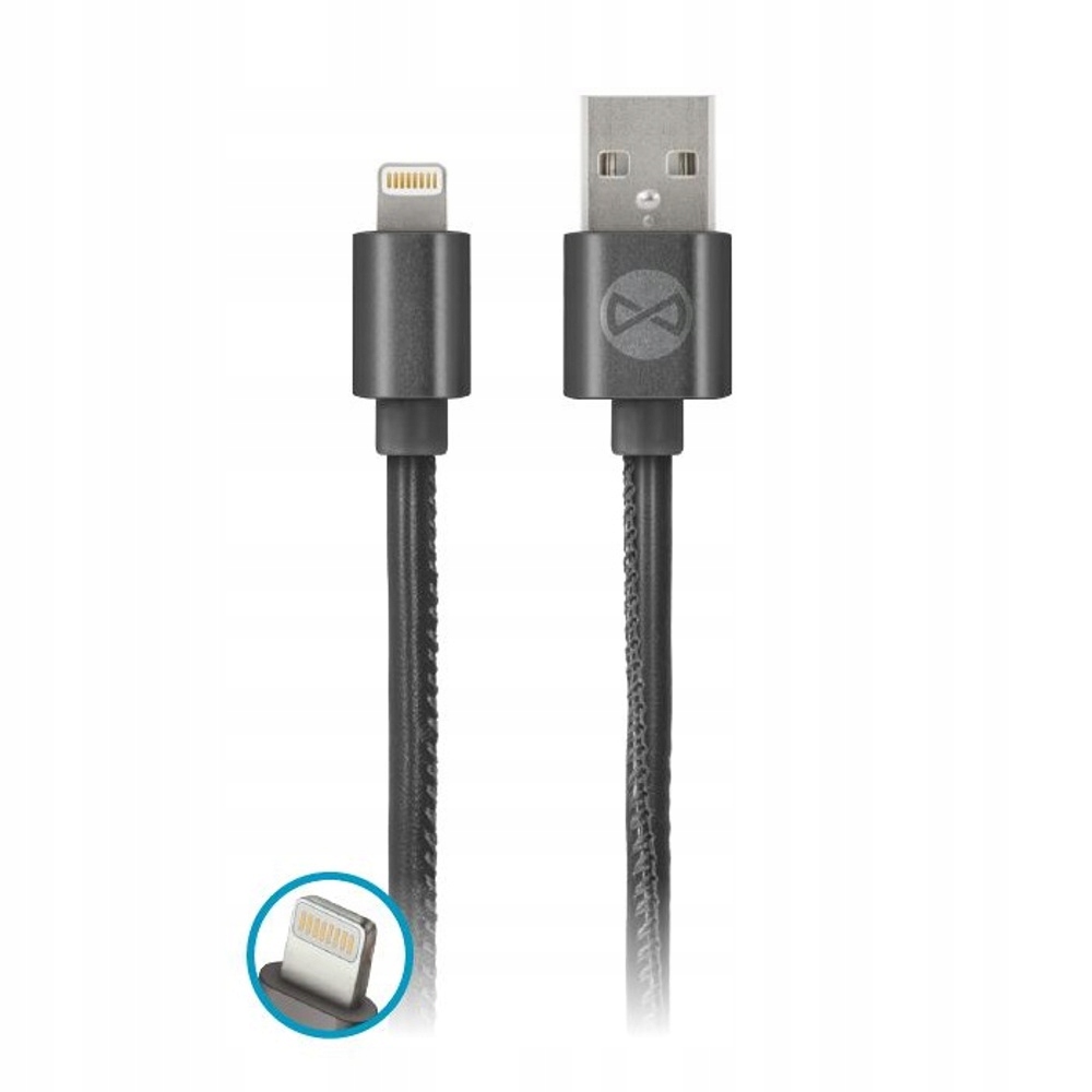 

Kabel Forever Usb do iPhone 8-PIN skóra czarny 1m