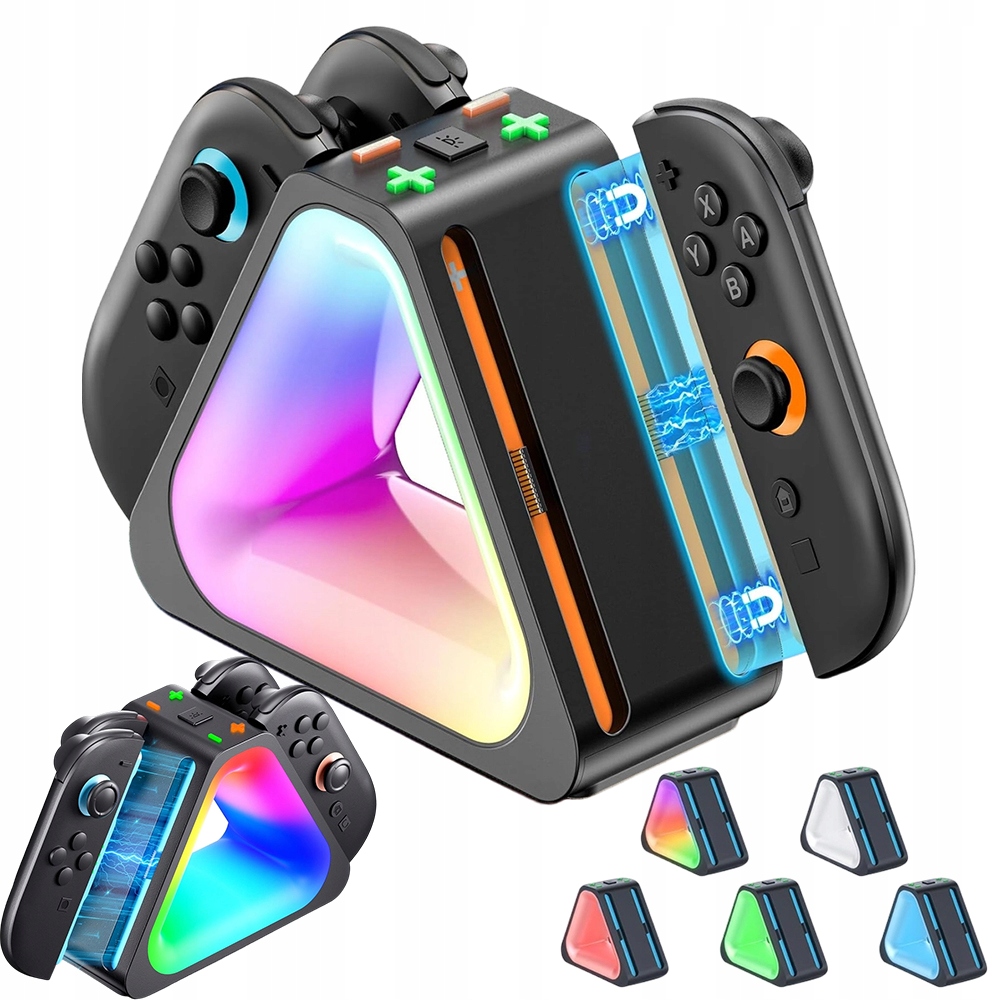 Ładowarka Do Nintendo Switch 4 Joy-Con Z 7 Trybami Rgb I Ochroną