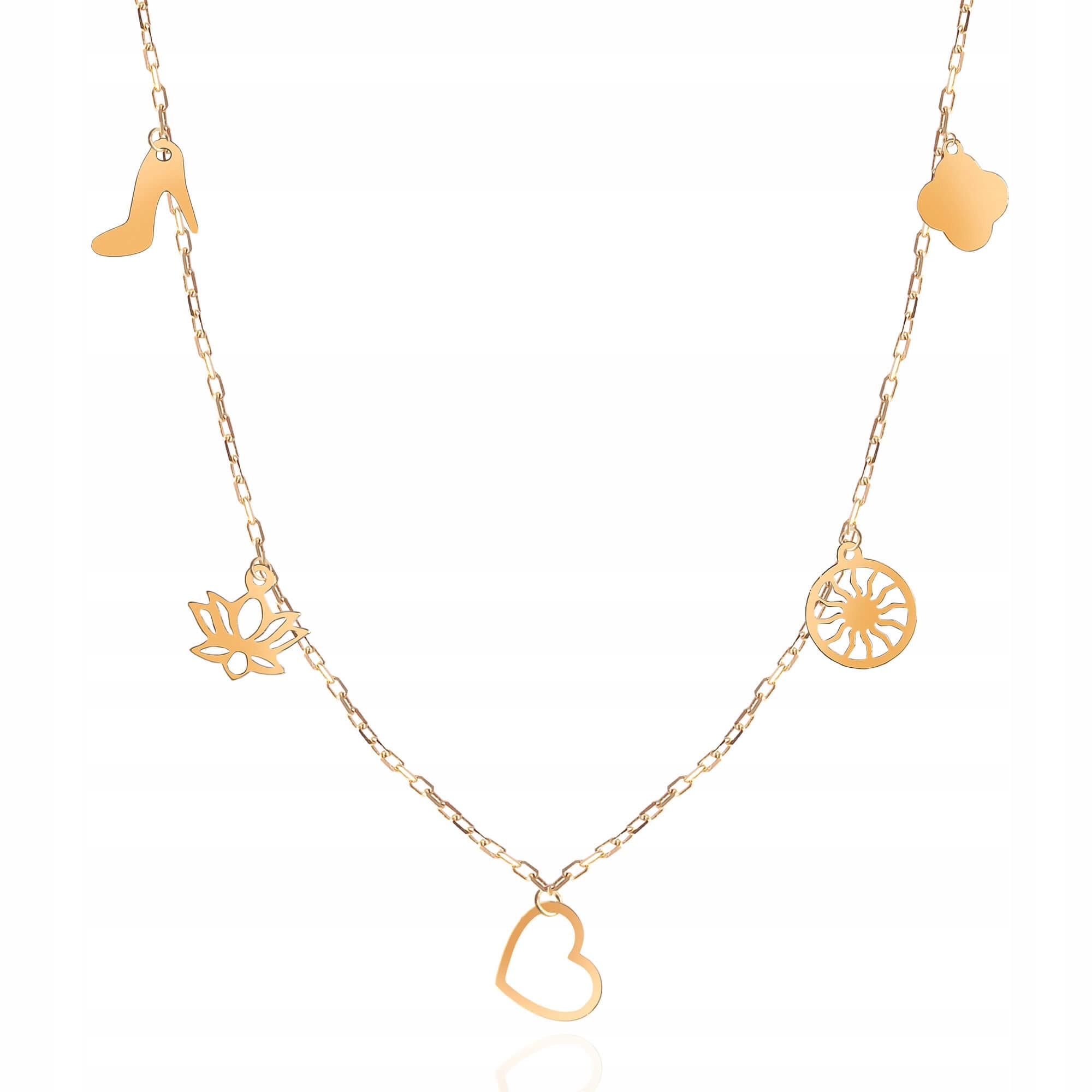 

Złoty naszyjnik z zawieszkami Sadva