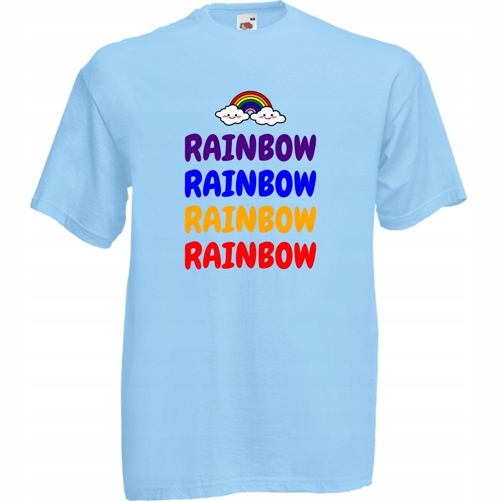 

Koszulka rainbow tęcza chmurki M błękitna