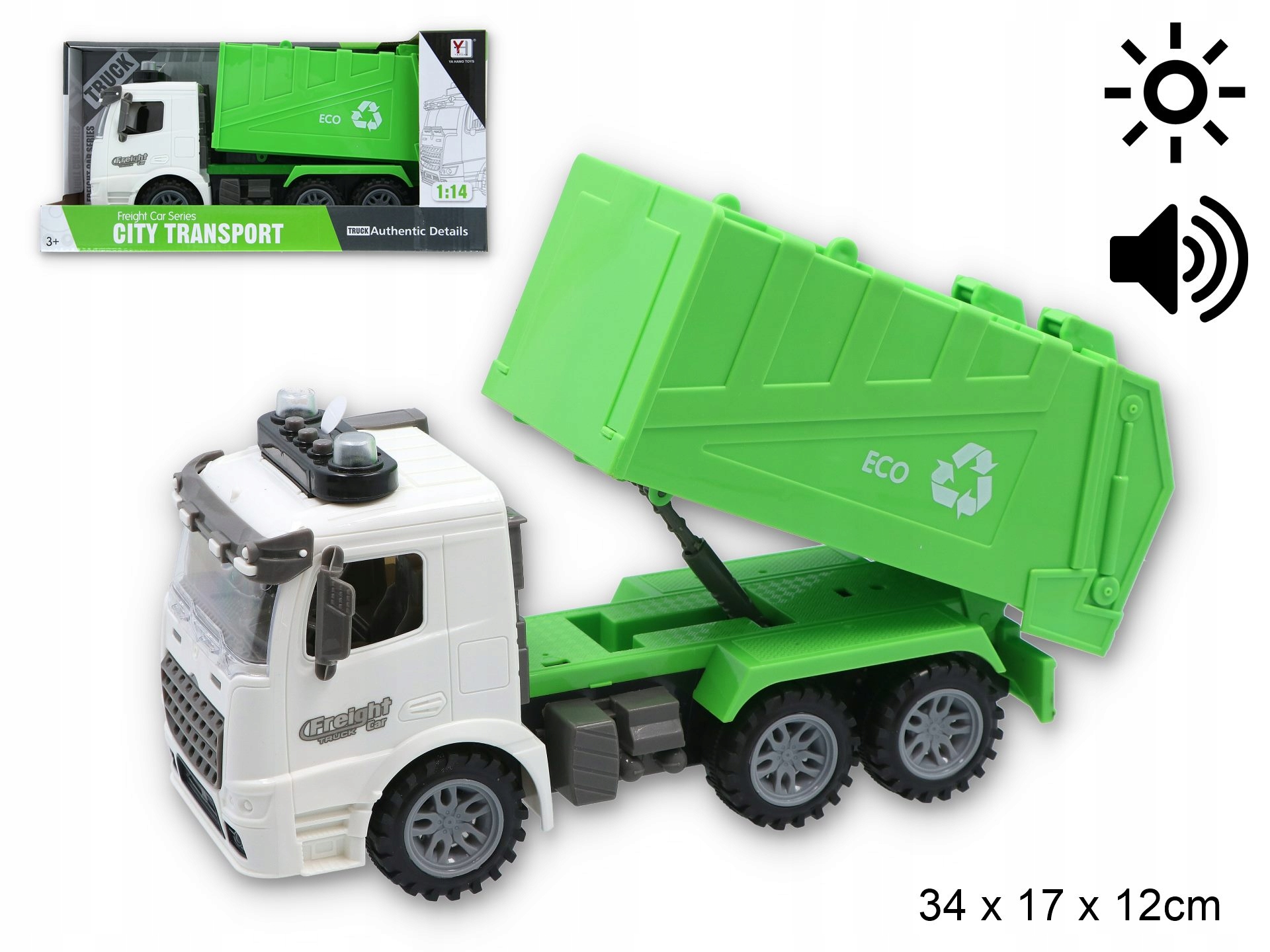 ŚMIECIARKA NA BATERIE ŚWIATŁO DŹWIĘK 224S Rodzaj pojazdu śmieciarka