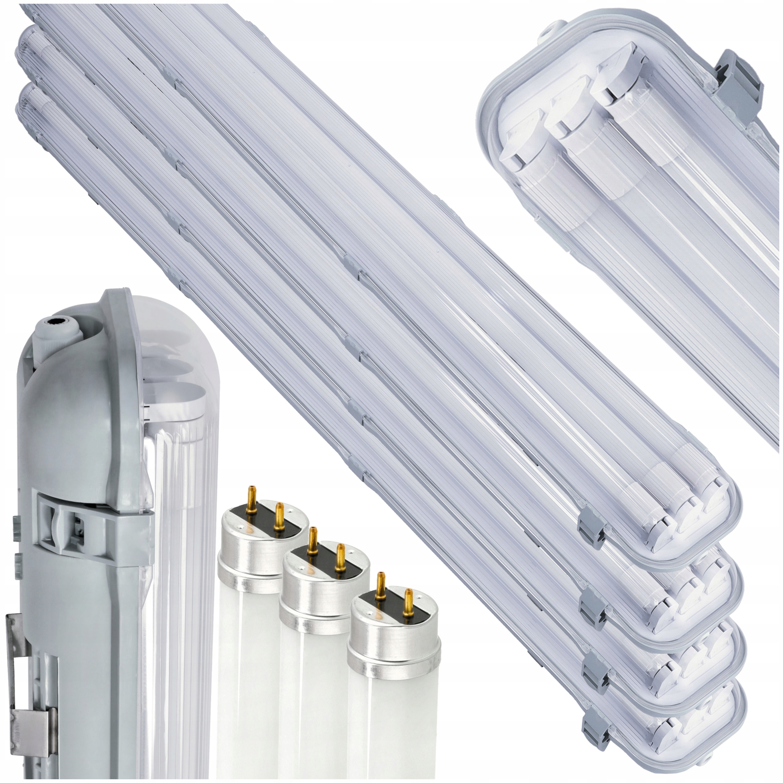 Hermetické Led svietidlo 120 cm 3xG13 s reflektorom tuby 18 W Led 4x sada