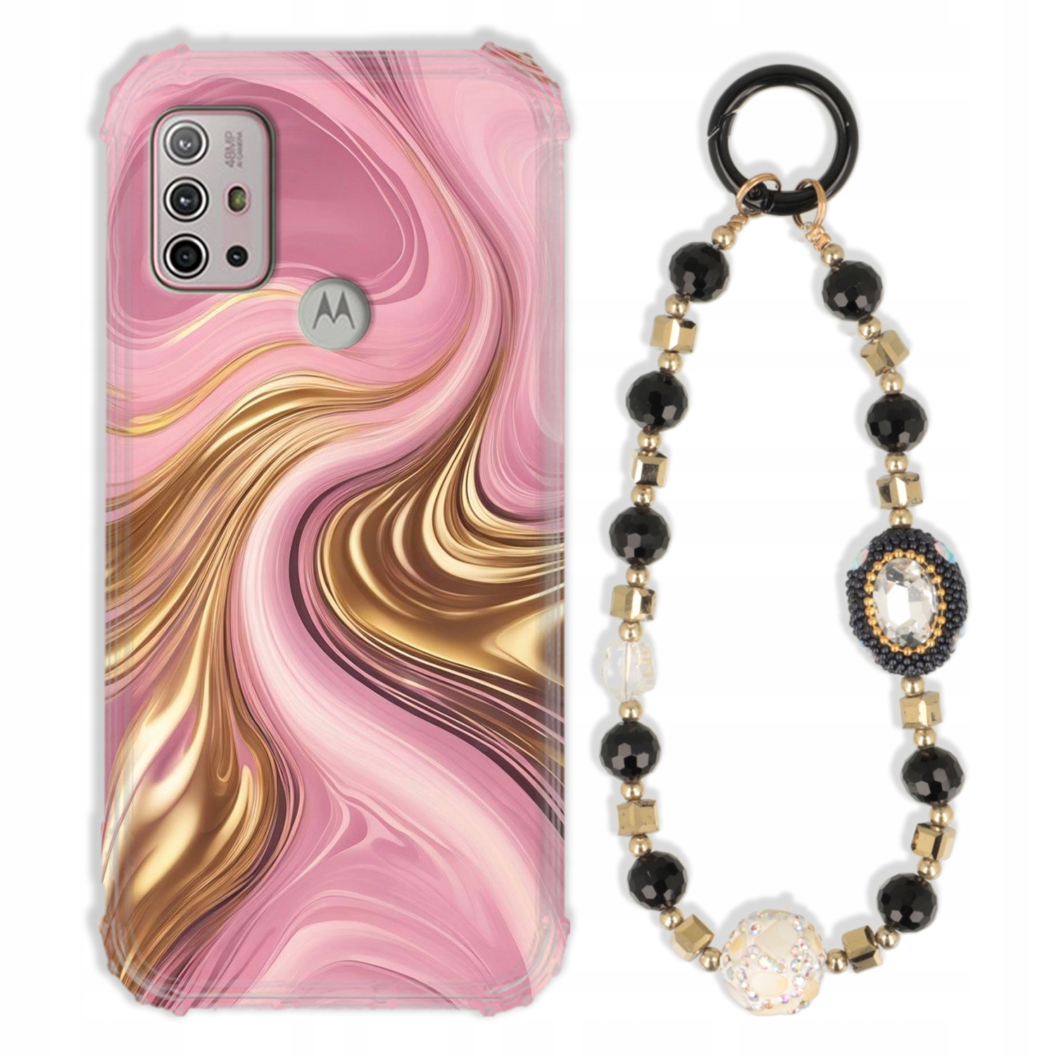 Puzdro Pre Motorola G10 Power Antishock Zirkóny Čierno Zlaté|odolné|silné