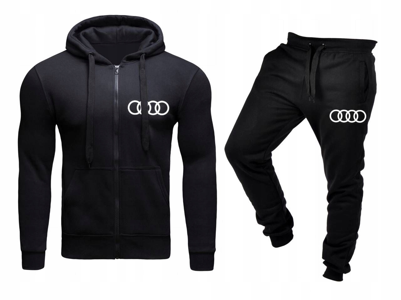 Tepláková Souprava Teplákovka Audi Pánská Rozepínací Černá M