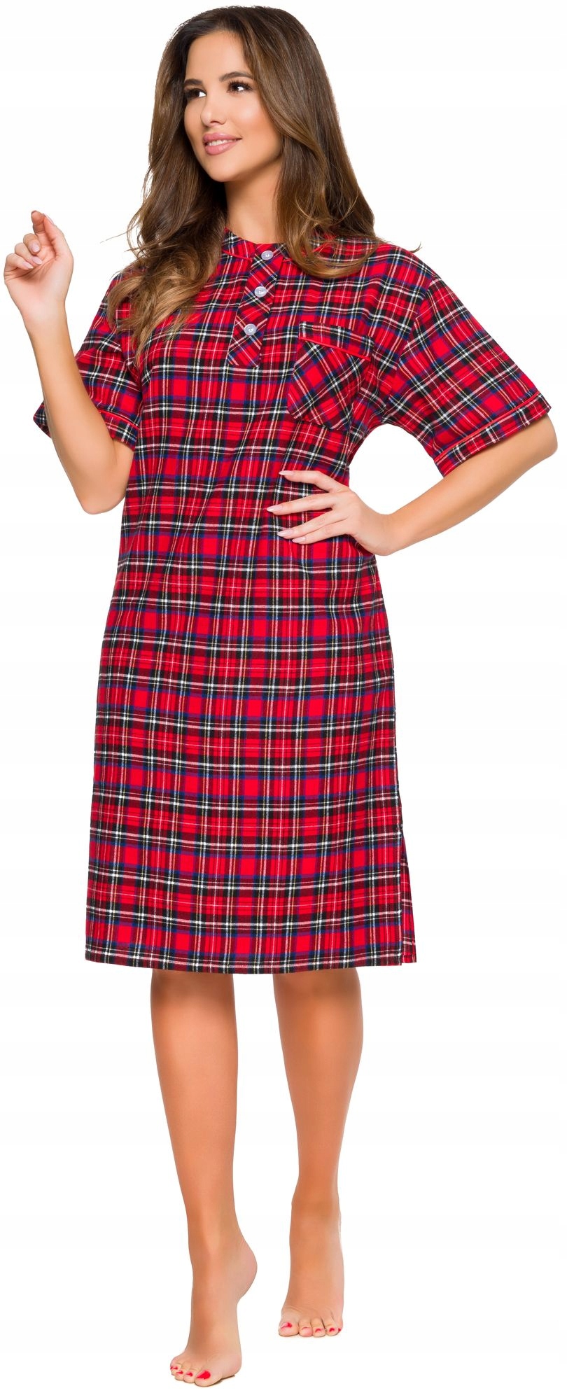 FLANELOWA BAWEŁNIANA DAMSKA KOSZULA NOCNA S Marka Inna marka