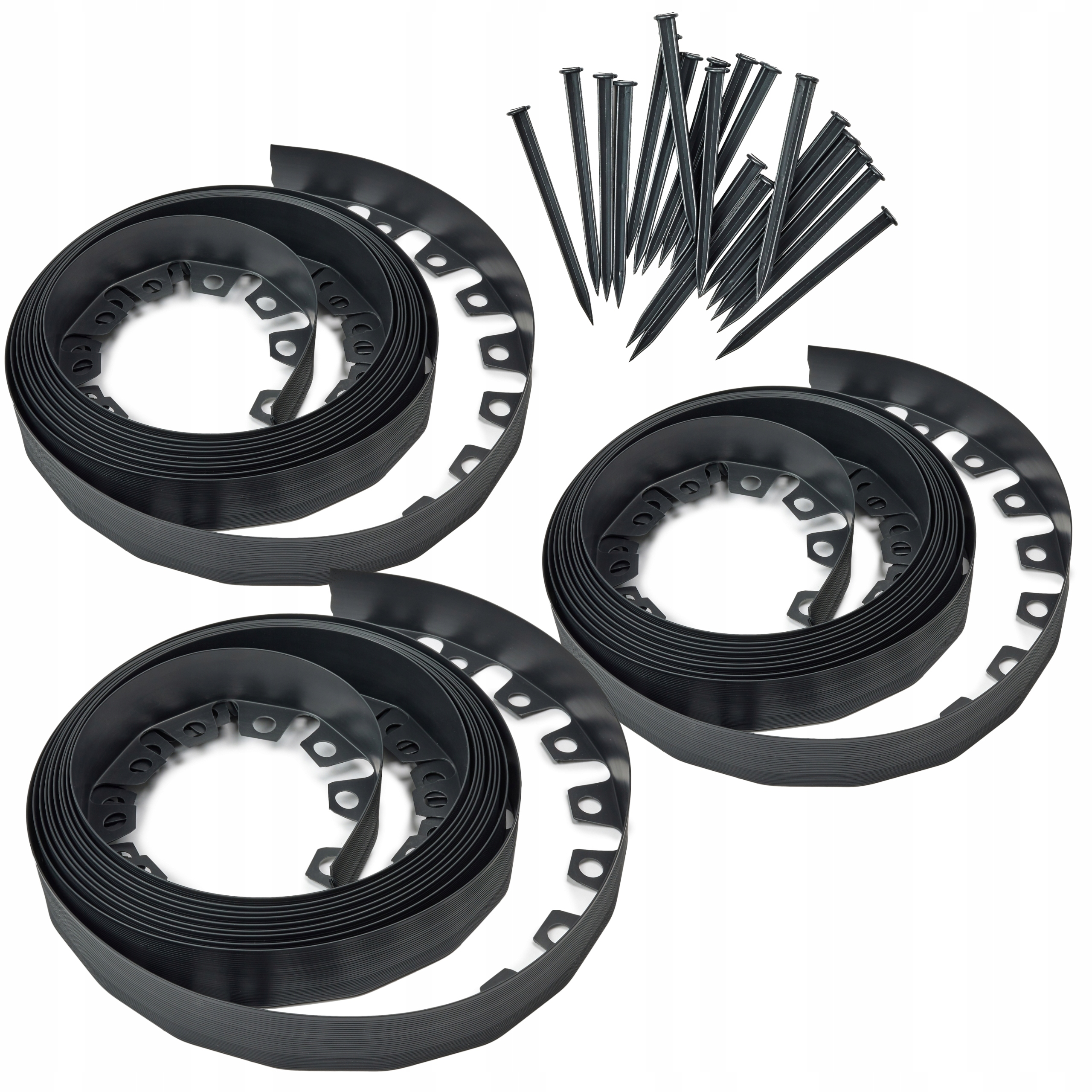 3x Trávníkový lem Border Garronda 6x 1000 cm 60 x Kotvy černé