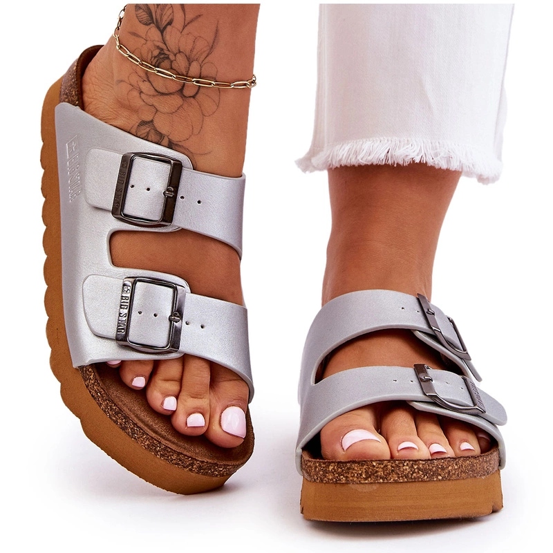 Klasické Dámské Nazouváky Big Star LL274476 Sreb 41