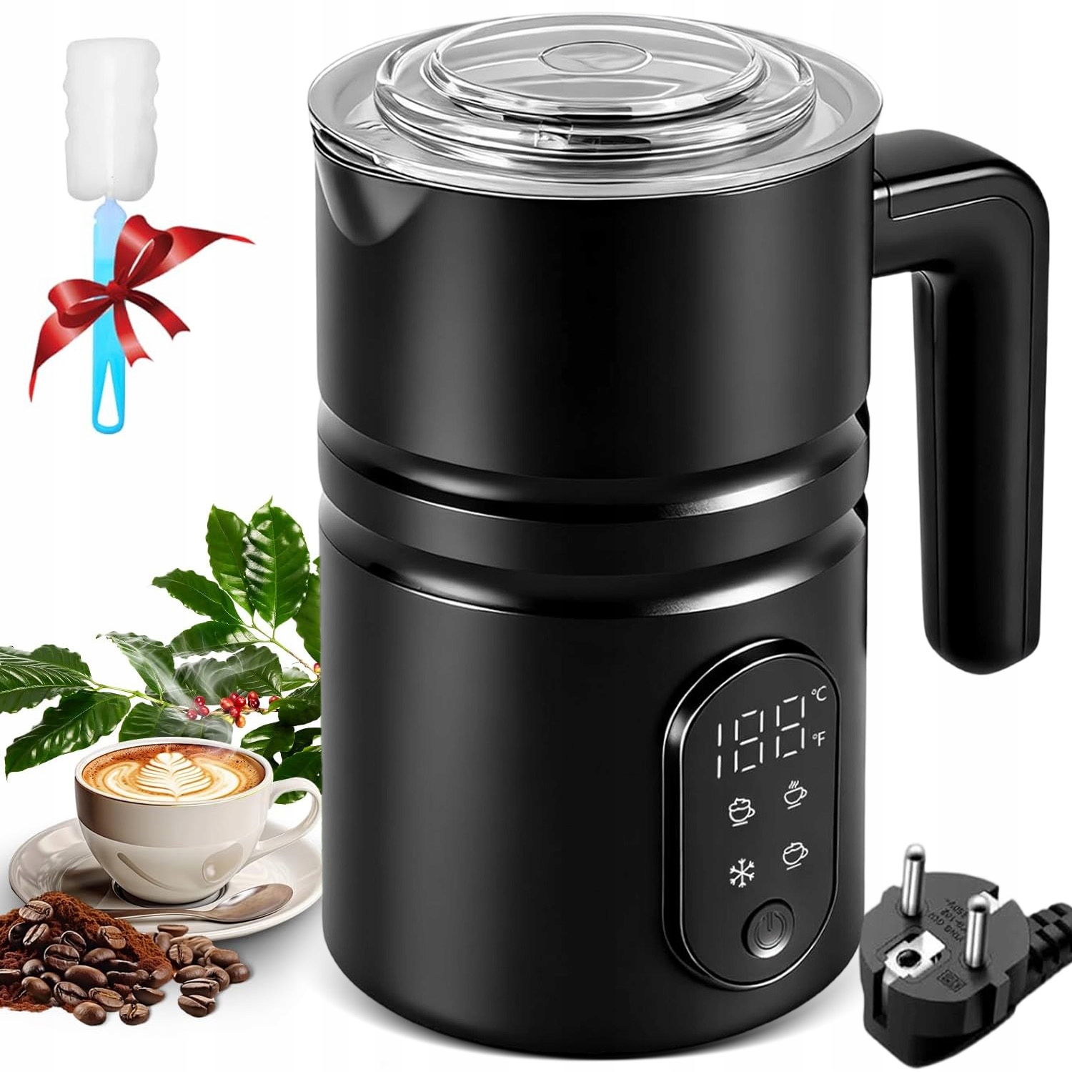 Napěňovač Mléka S Ohřívačem 4 Režimy 350 ML Napěnění Mléka Do Kávy