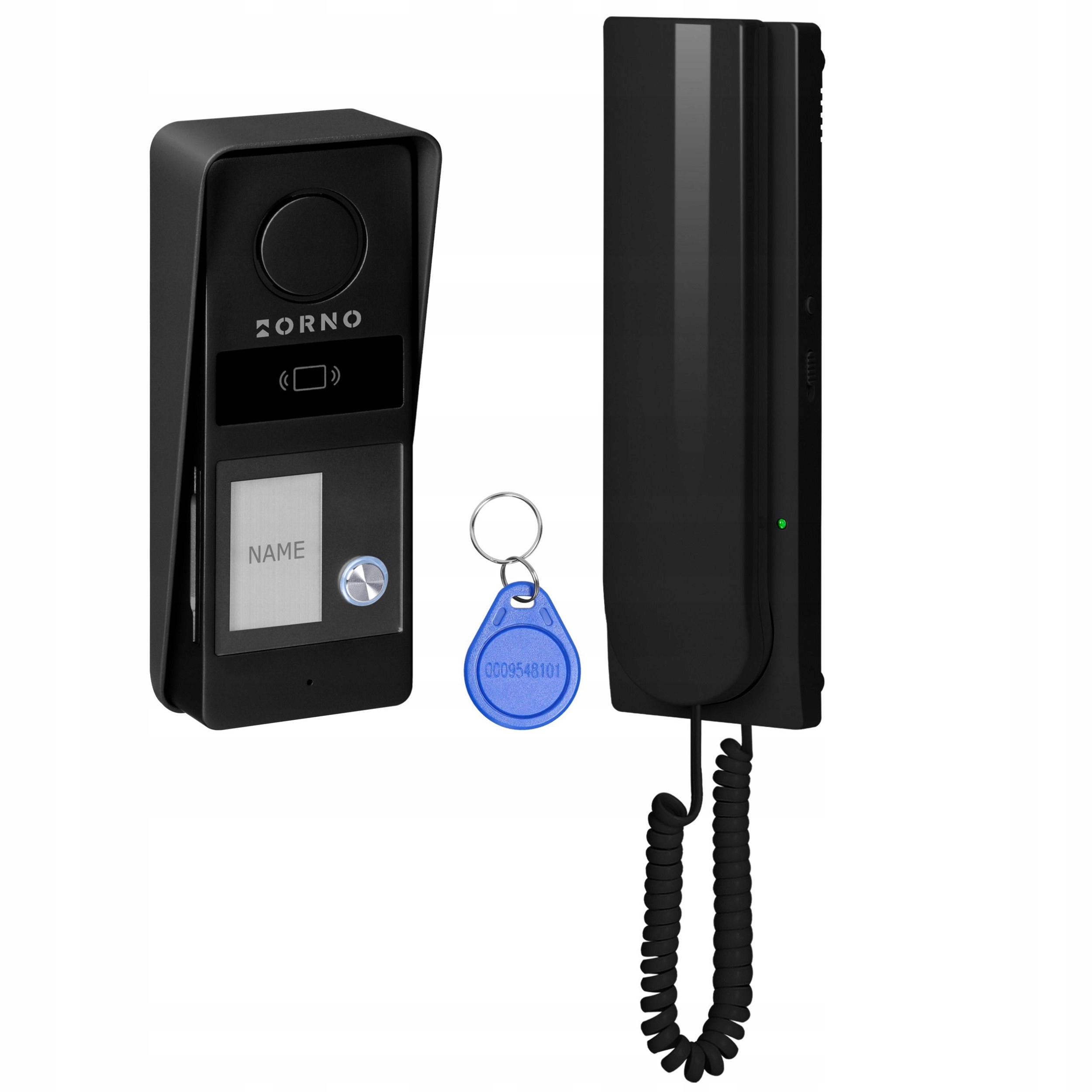 Atin, rodinný interkomový set, 2-žilový, Rfid, černý