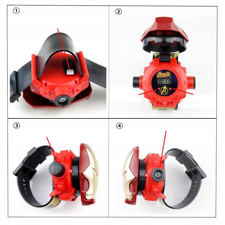 Zegarek 3D LED z projektorem HULK AVENGERS rzutnik Rodzaj cyfrowe