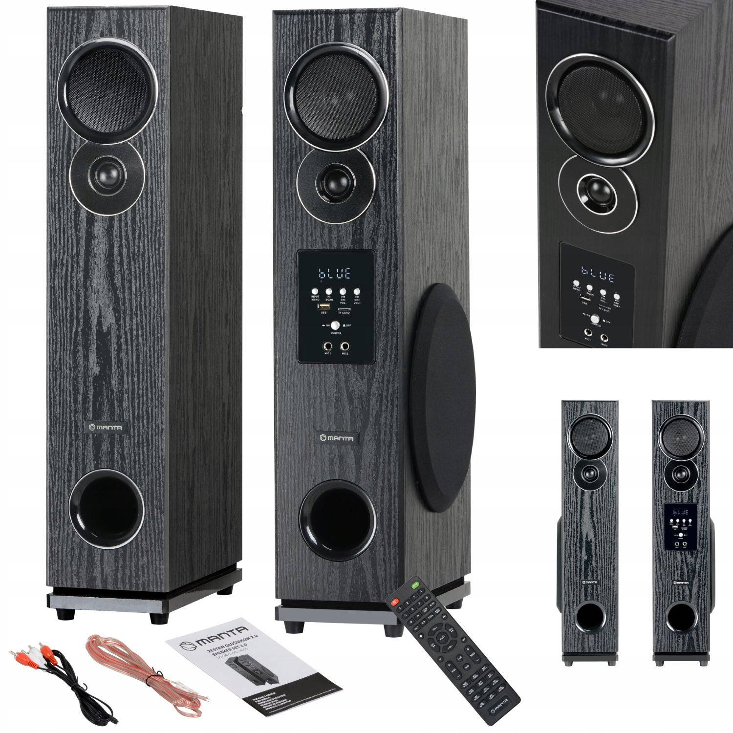 Kolumny głośnikowe Hi-Fi 2.0 Manta TALOS Kino Domowe HDMI ARC Bluetooth Średnica głośnika niskotonowego 203 mm