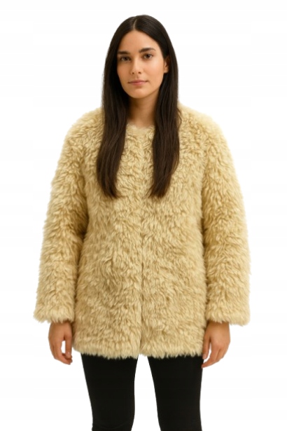 Miss Sixty Žlutý Kožešinový Kožich S Výšivkami Xs K2D