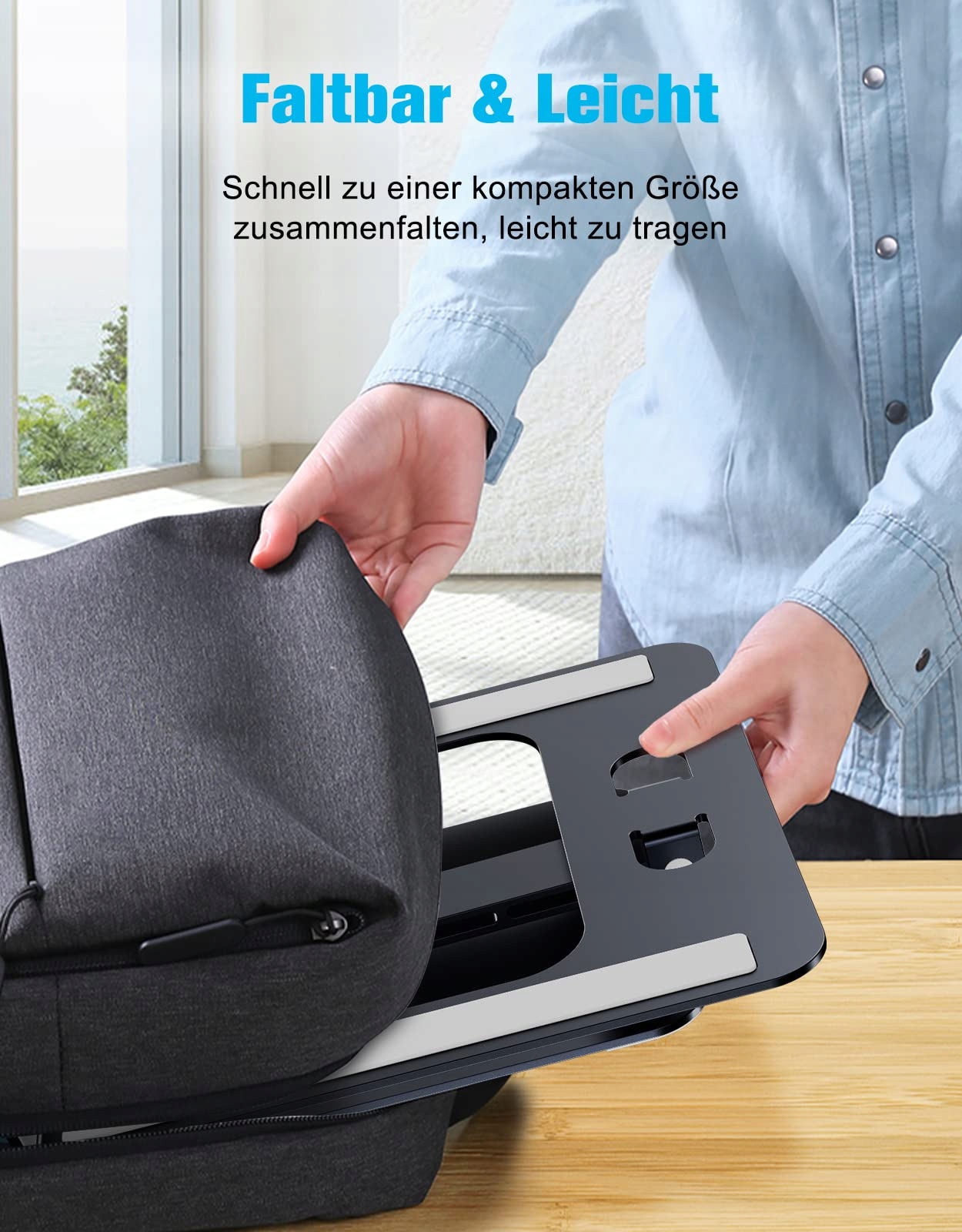 BABACOM Regulowany Składany Stojak Pod Laptopa Z Aluminium 10-16 Cali — miniatura 4
