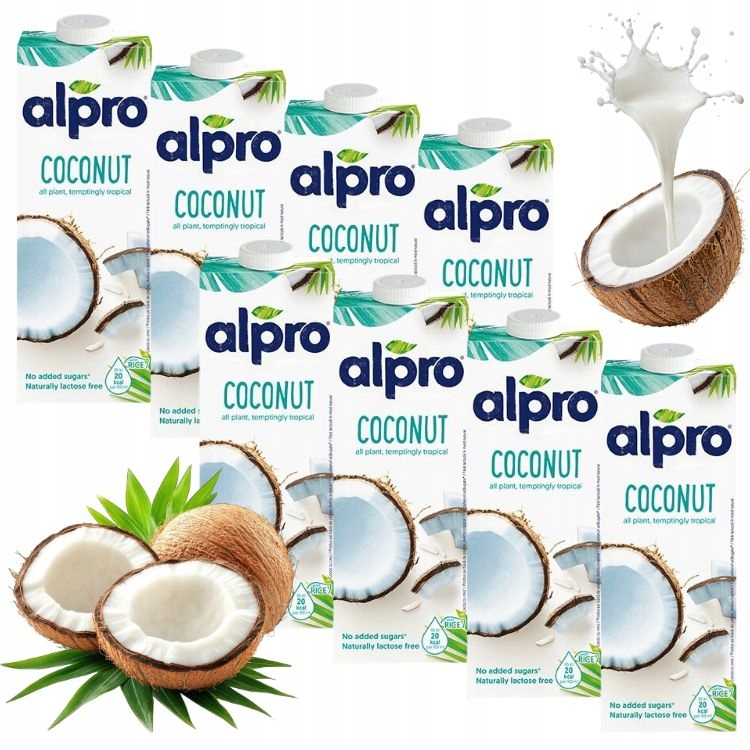 Napój roślinny z wapniem Alpro Cocunt Rice Kokosowo-ryżowe 8x1l