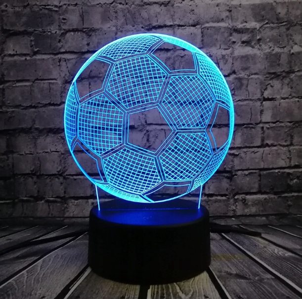 PIŁKA NOŻNA LAMPKA NOCNA 3D LED + PILOT PREZENT Kolekcja Piłka Nożna