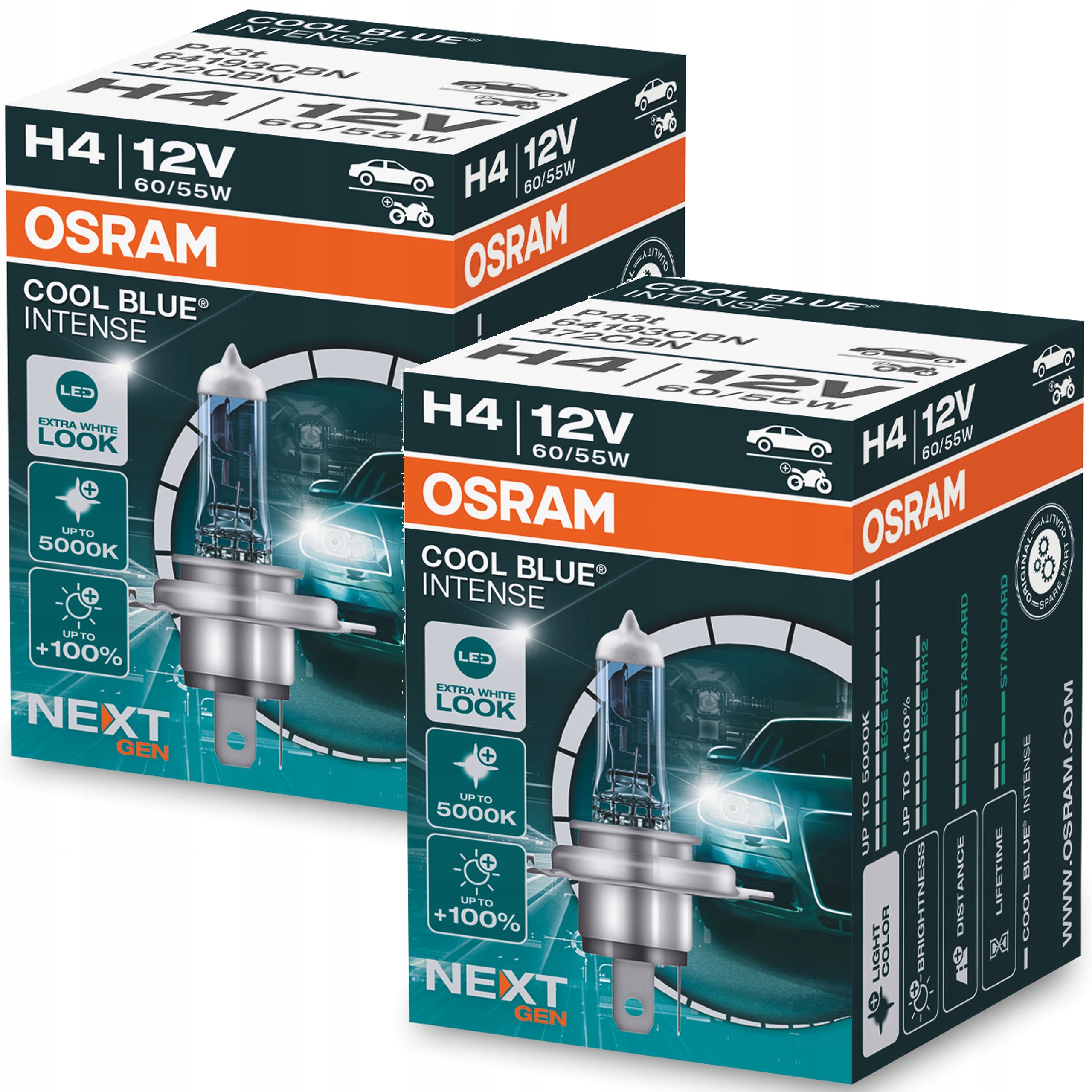 

Osram Cool Blue Intense NextGen H4 Next Gen x2