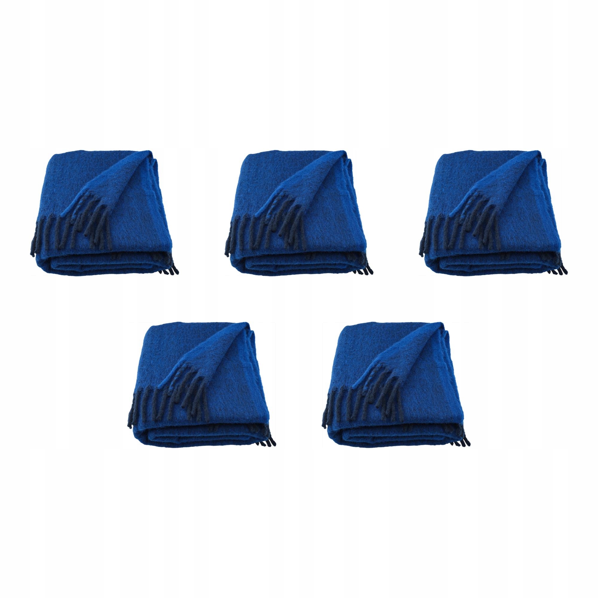 5 ks Modrý pléd 130 x 170 cm z recyklovaného polyesteru Klippoxel