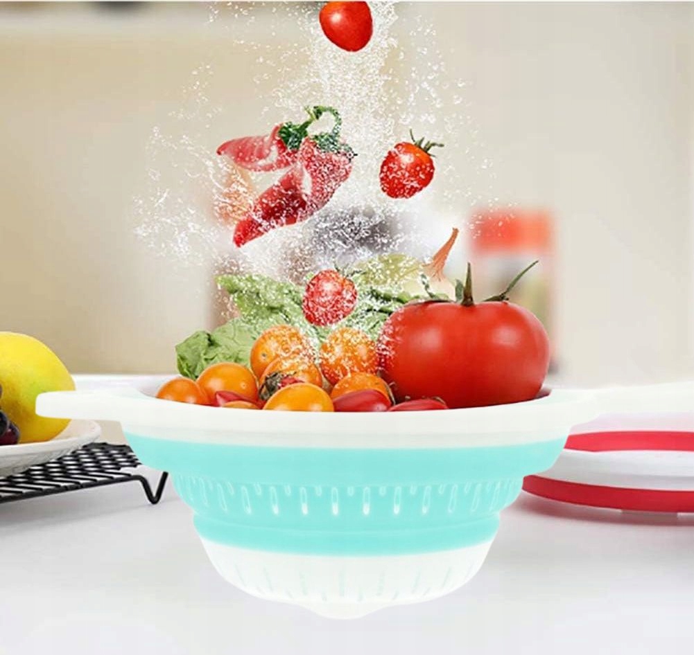 S5 DURSZLAK SKŁADANY Z RĄCZKĄ CEDZAK SITKO OCIEKACZ SILIKONOWY Z UCHWYTEM K Marka bez marki