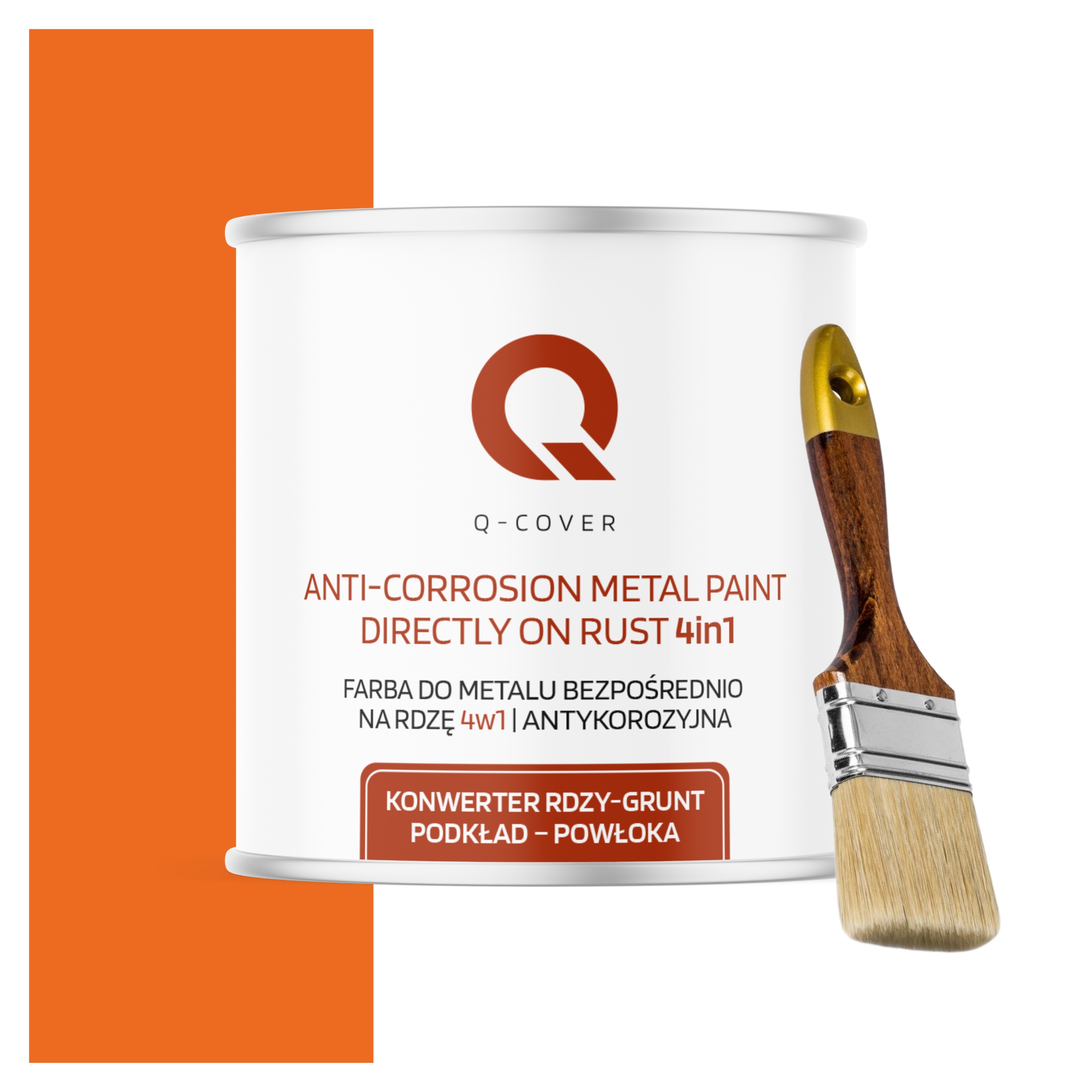 Farba na kov Antikorózna 2.5L Lesk Jasnočervená Oranžová Štetec