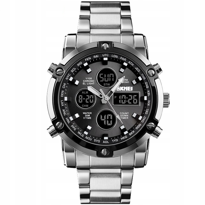 Zegarek Mechaniczny MĘSKI Automatyczny STALOWY Luksusowy SKMEI + Pudełko Marka Skmei