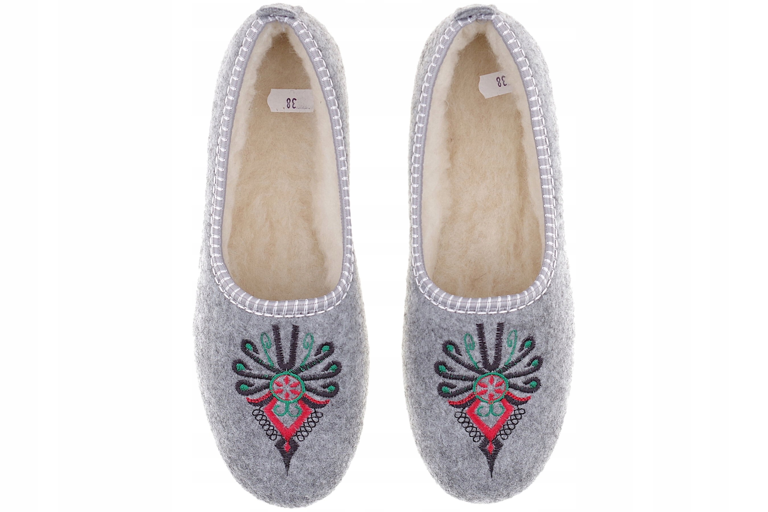 

Baleriny filcowe ocieplane góralskie folk wełna 39