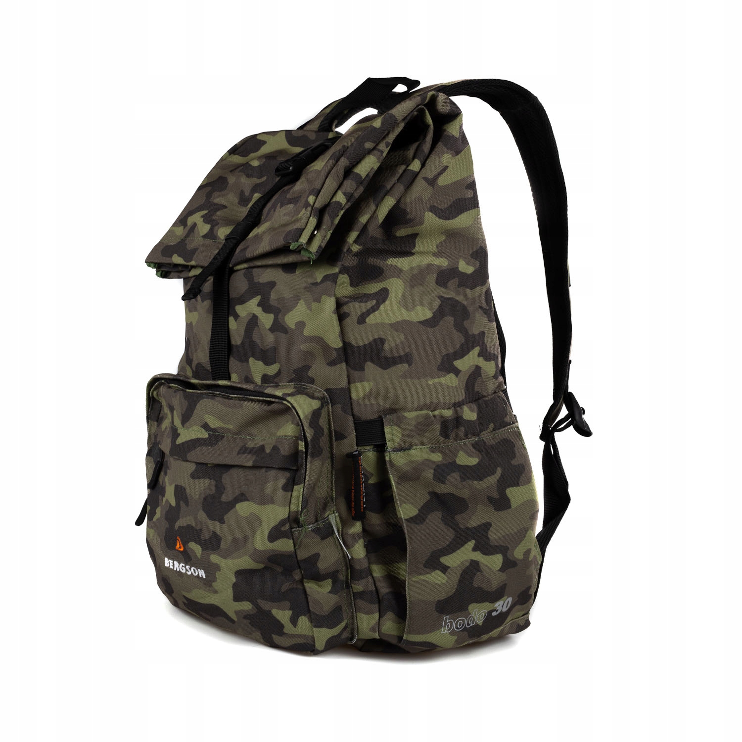 Značkový Prostorný Turistický Batoh Bergson Bodo 30L Camo