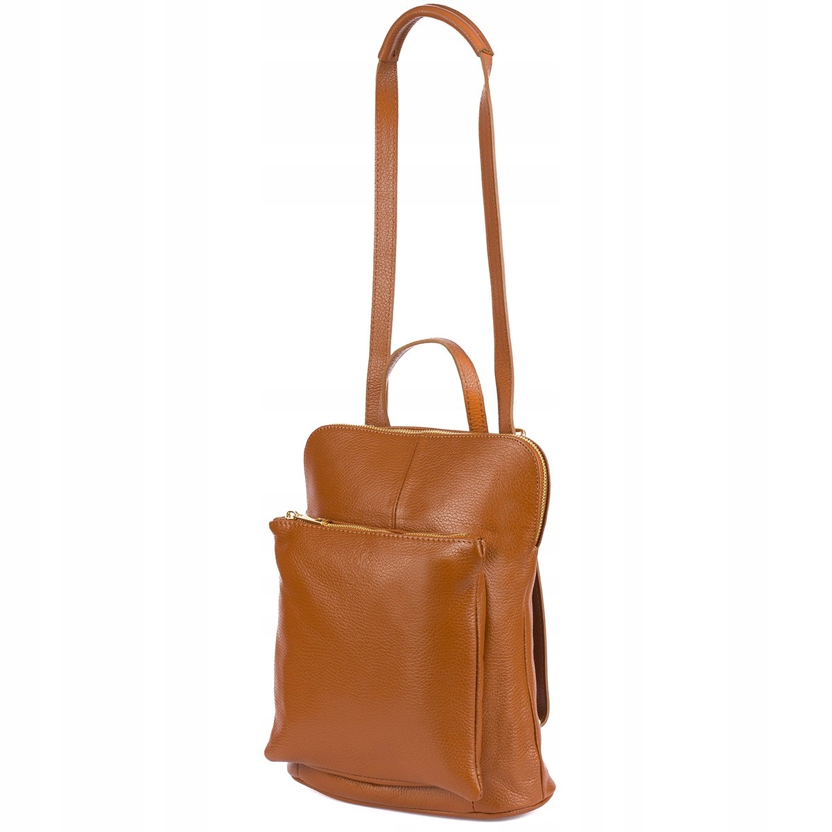 Kožený batoh, taška 2v1, elegantní, A4, italský, prostorný, camel Vera Pel
