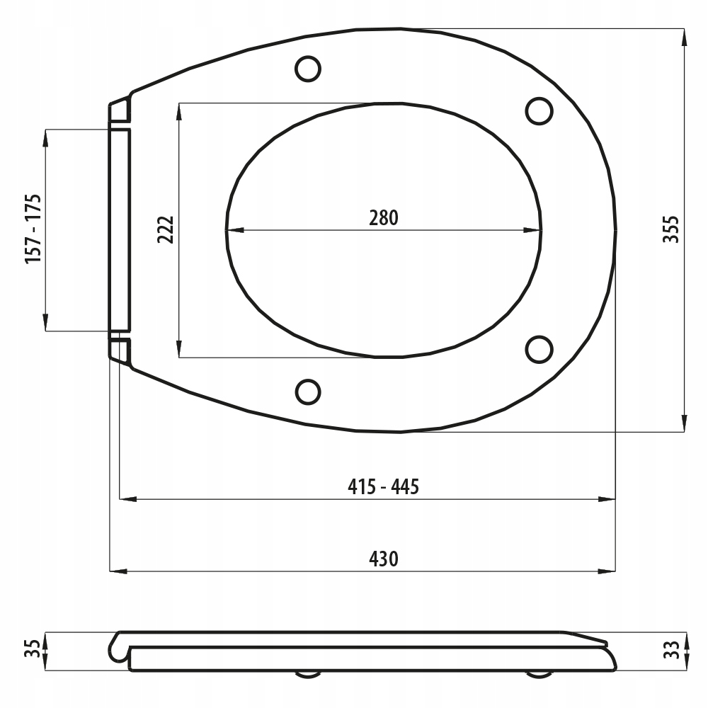 DESKA SEDESOWA UNIWERSALNA ROYAL REGULOWANA BIAŁA Kolor biały inny