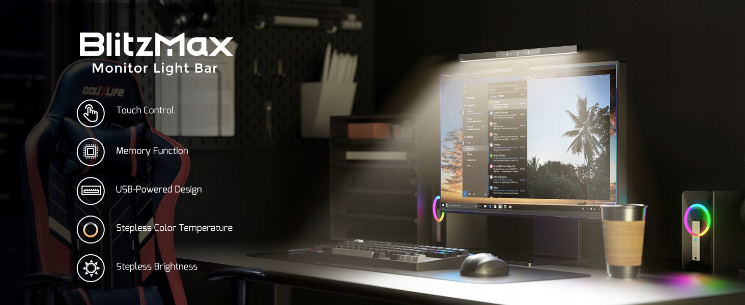 BlitzMax LAMPA LED NA MONITOR KOMPUTER REGULOWANA Marka inna