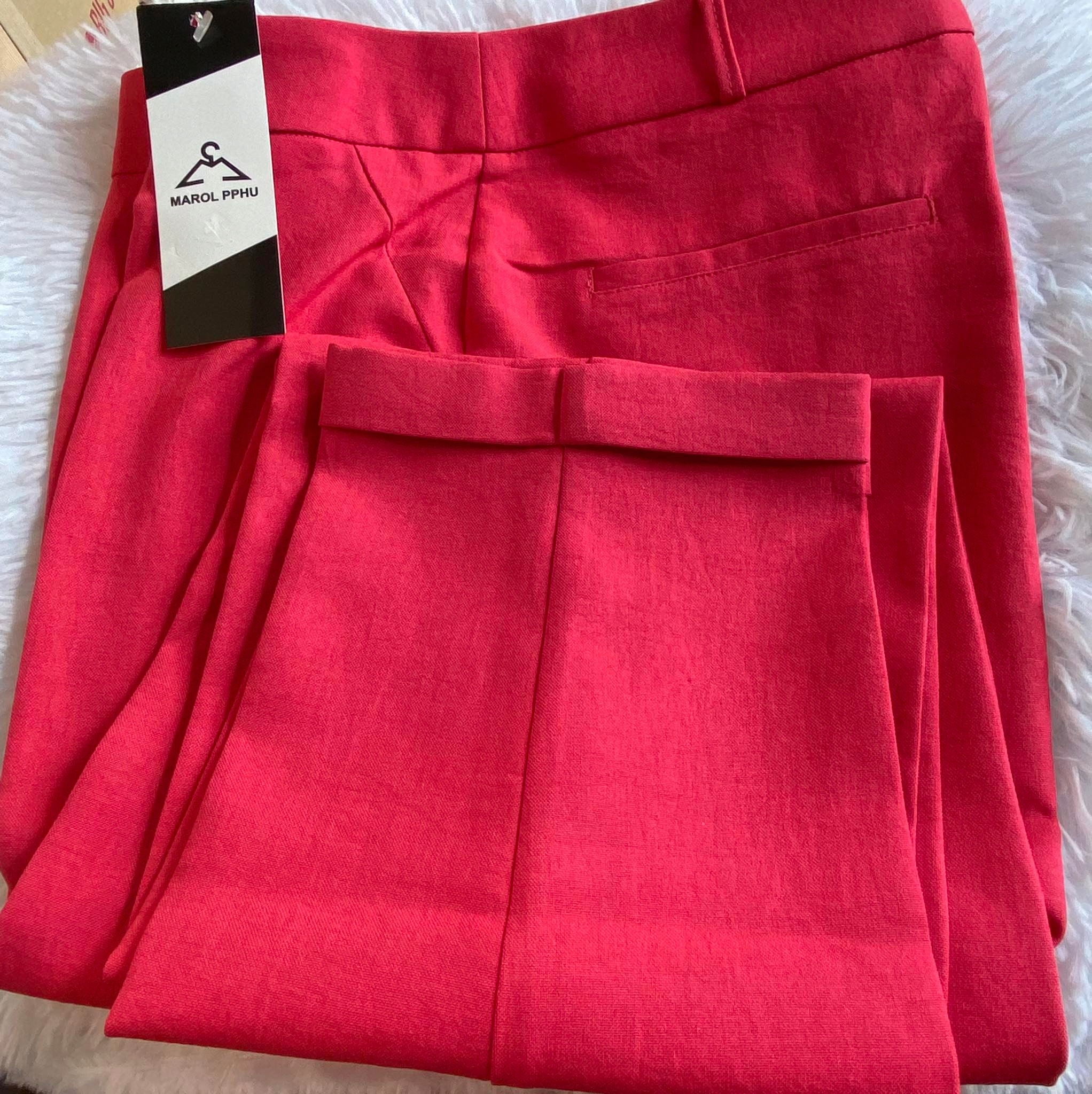 Dámské kalhoty Marol Malinová barva vel 36