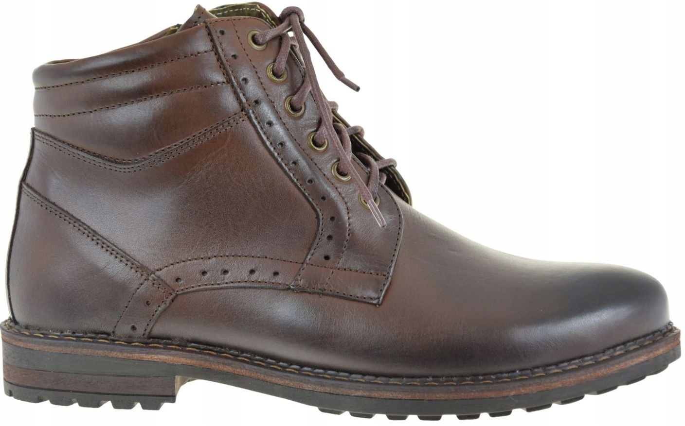 Kotníkové Boty Lider 081-468 hnědé, elegantní zimní boty VEL.46
