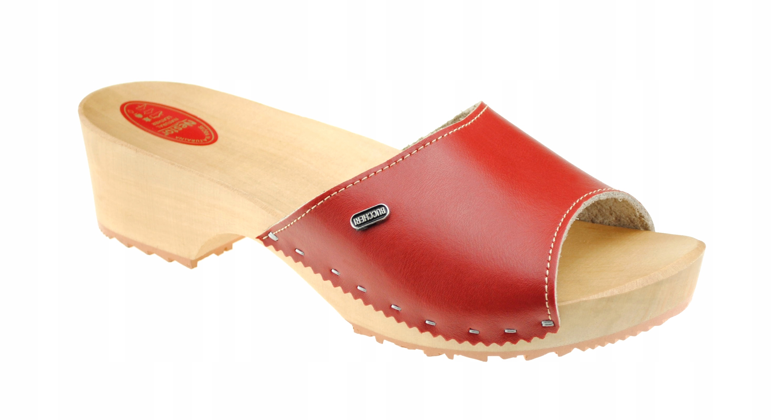 CHODAKI damskie DREWNIAKI KLAPKI Skóra Naturalna Materiał podeszwy drewno