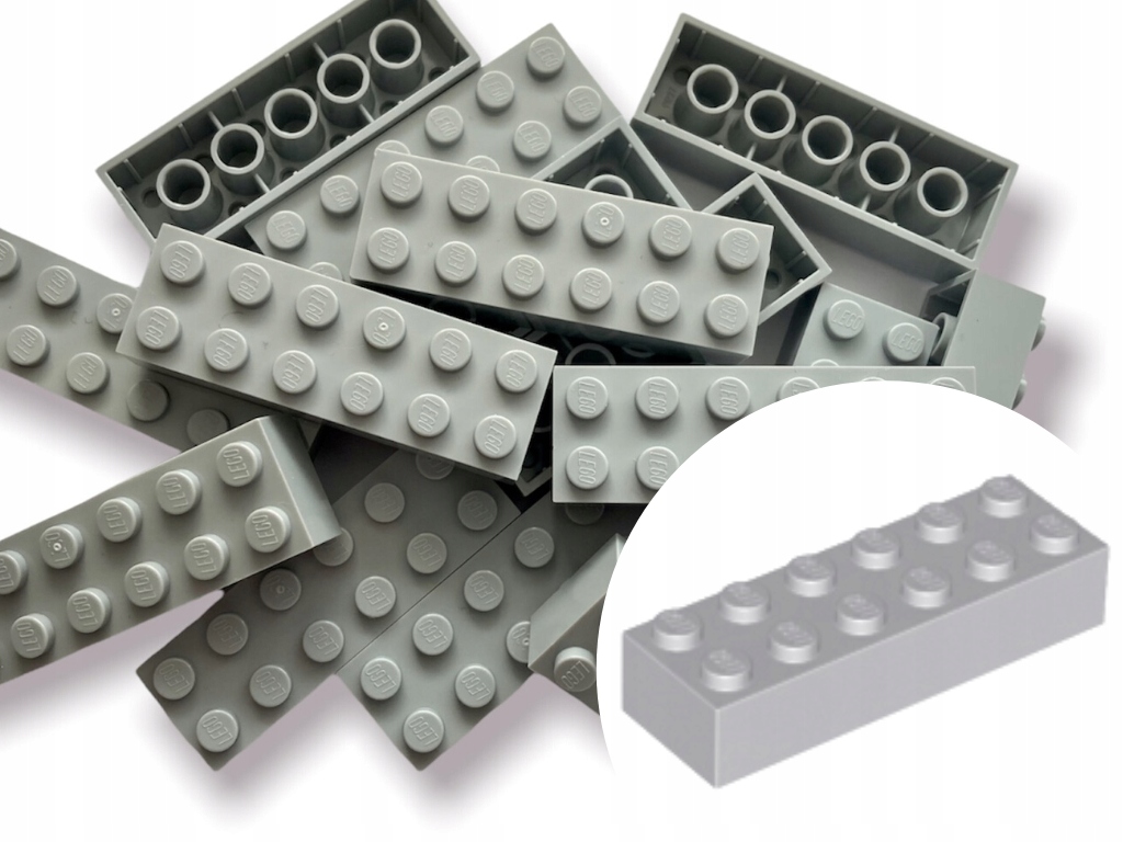 

Lego 2456 Brick Klocek 2x6 Lgb Szary 10szt