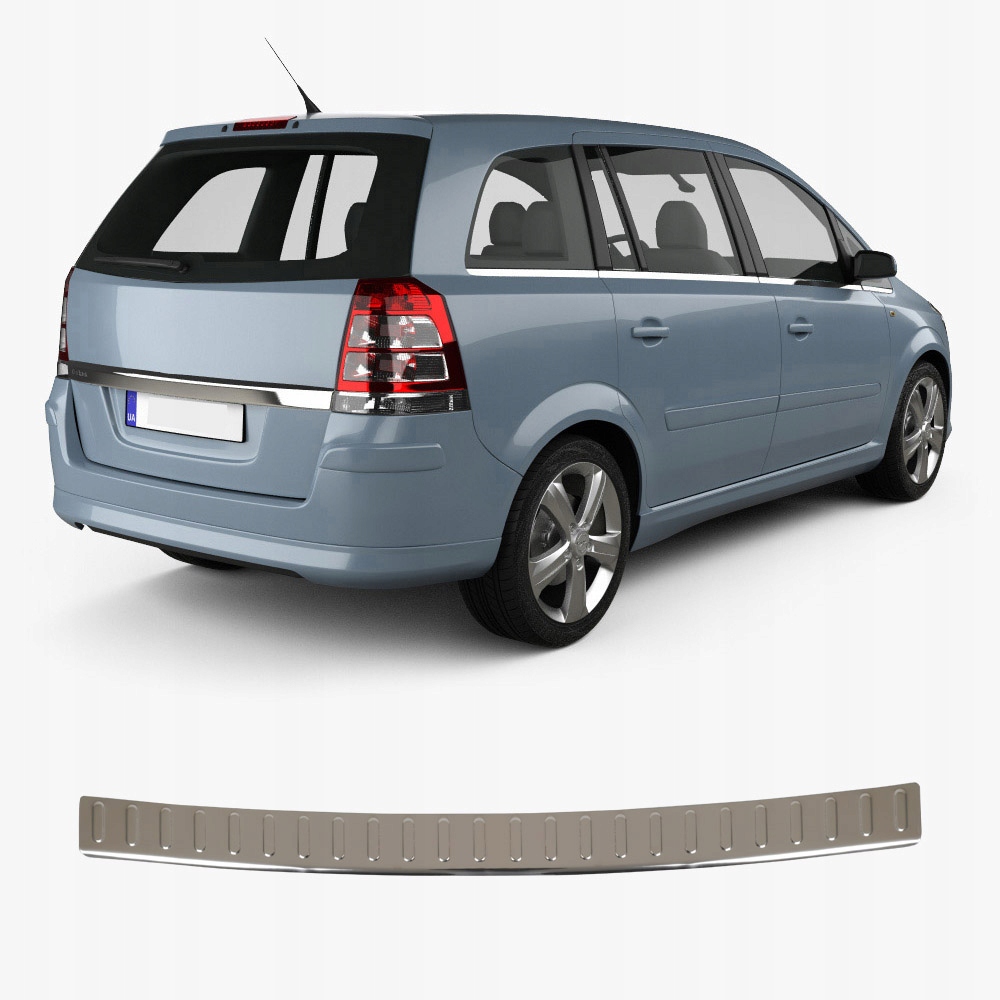 Chrom Opel Zafira B 2005-2014 Lišta Návlek na zadný nárazník s ohybom