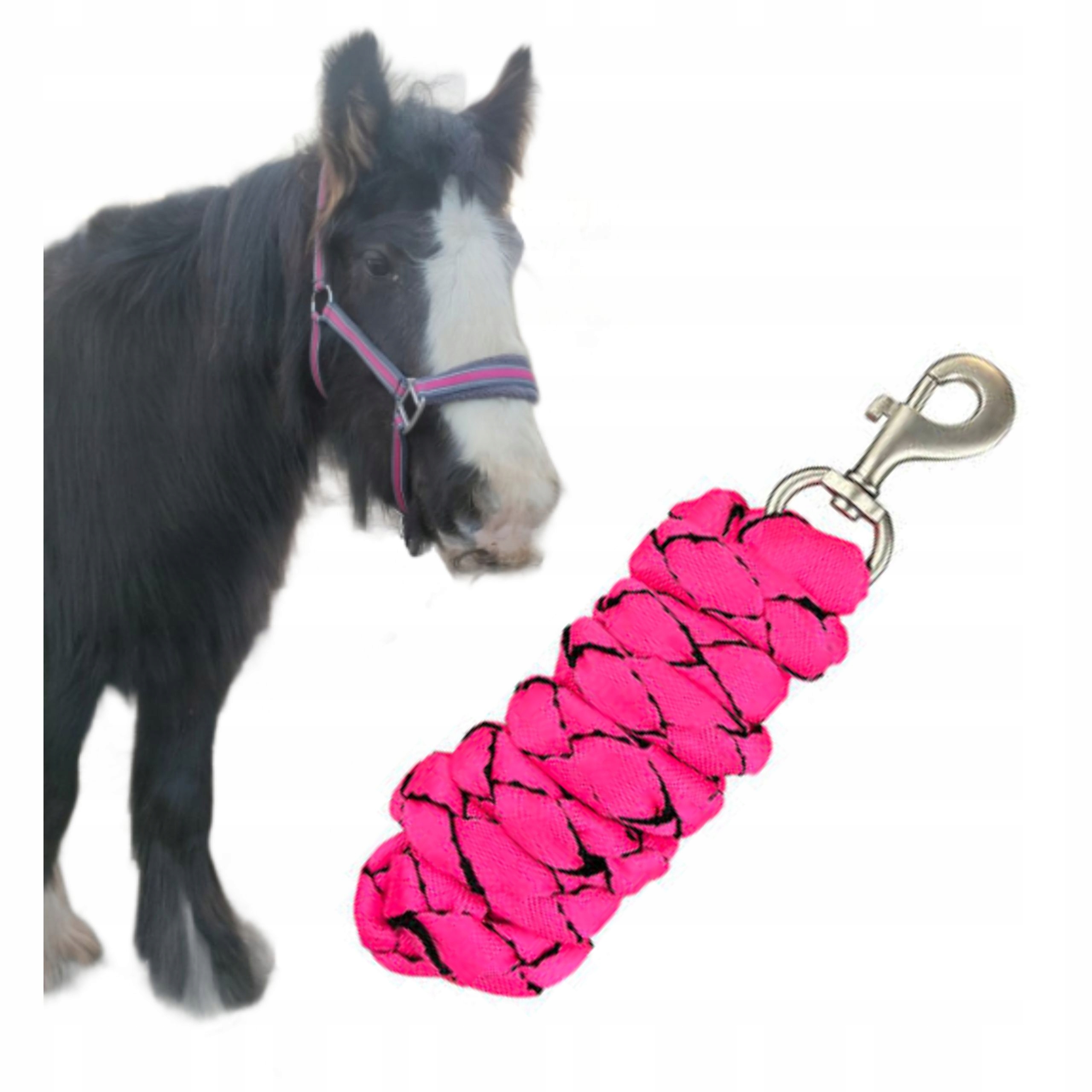 UWIĄZ DLA KONIA York FLUO RÓŻOWY Neon HS 2m karabińczyk obrotowy