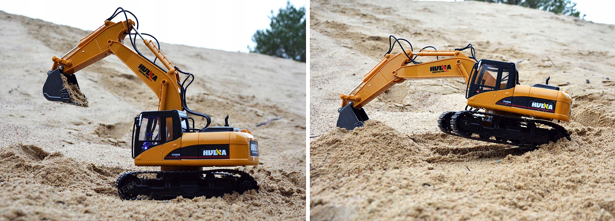 MOCNA KOPARKA ZDALNIE STEROWANA GĄSIENICOWA RC + CHWYTAK 2w1 METAL + PILOT Wysokość produktu 28 cm